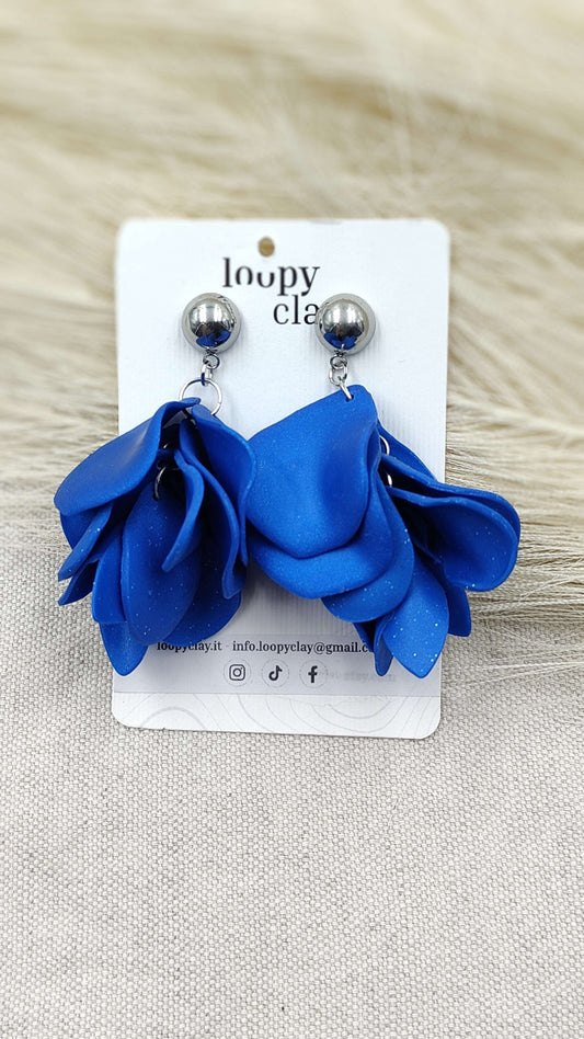 Orecchini Pendenti Notte Stellata | Blu Notte e Acciaio