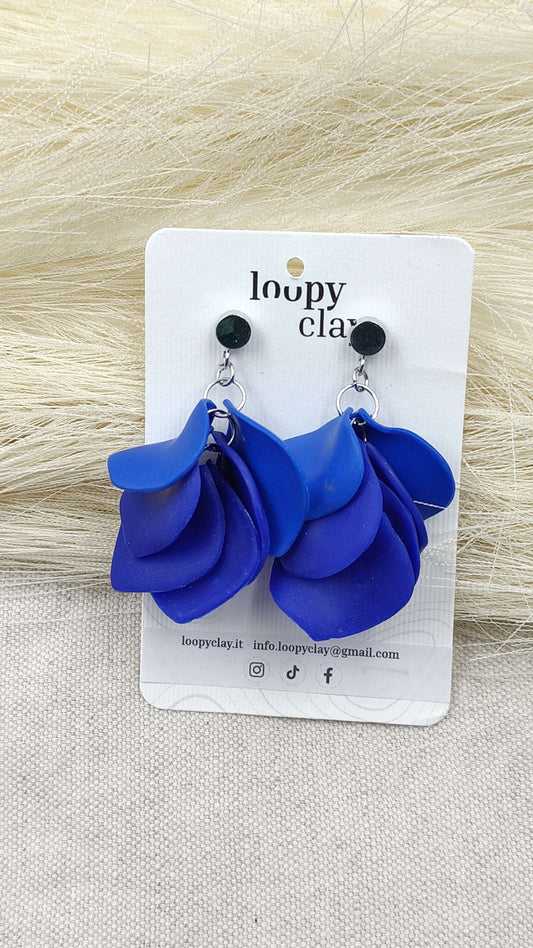 Orecchini Pendenti Abisso d'Argento | Blu Intenso e Acciaio