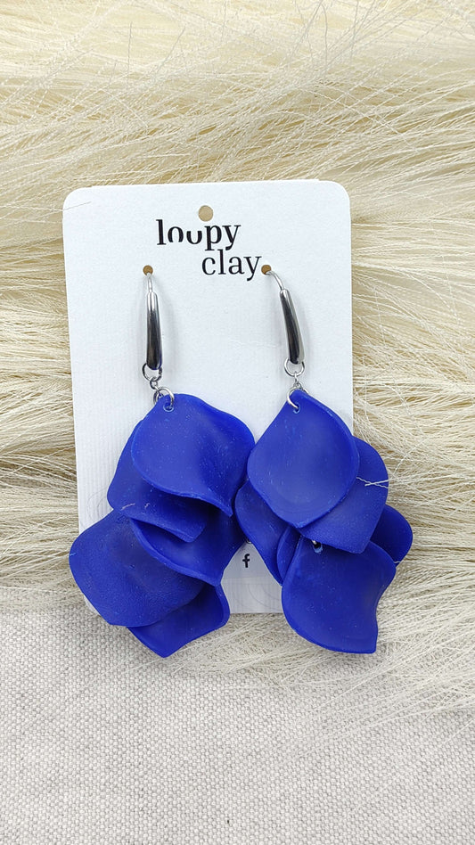 Orecchini Pendenti Orizzonte Blu | Blu Intenso e Acciaio