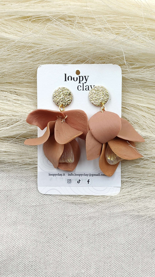 Orecchini Pendenti Tramonto di Seta | Terracotta e Bagliori