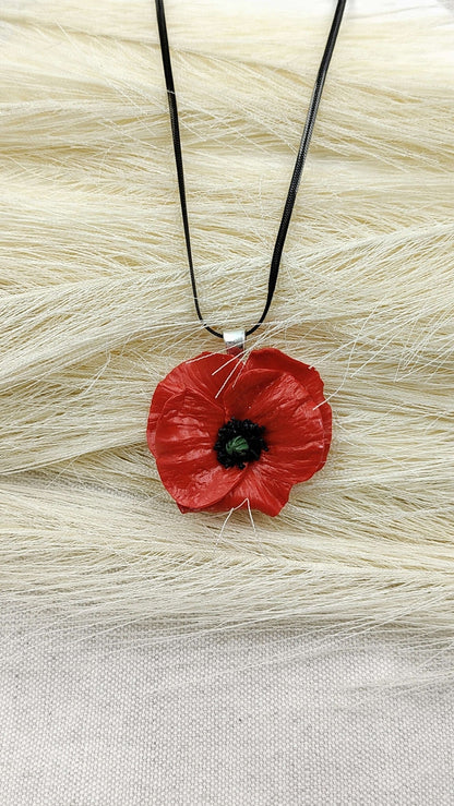 Collana Papavero Rosso | Cabochon Vintage Style