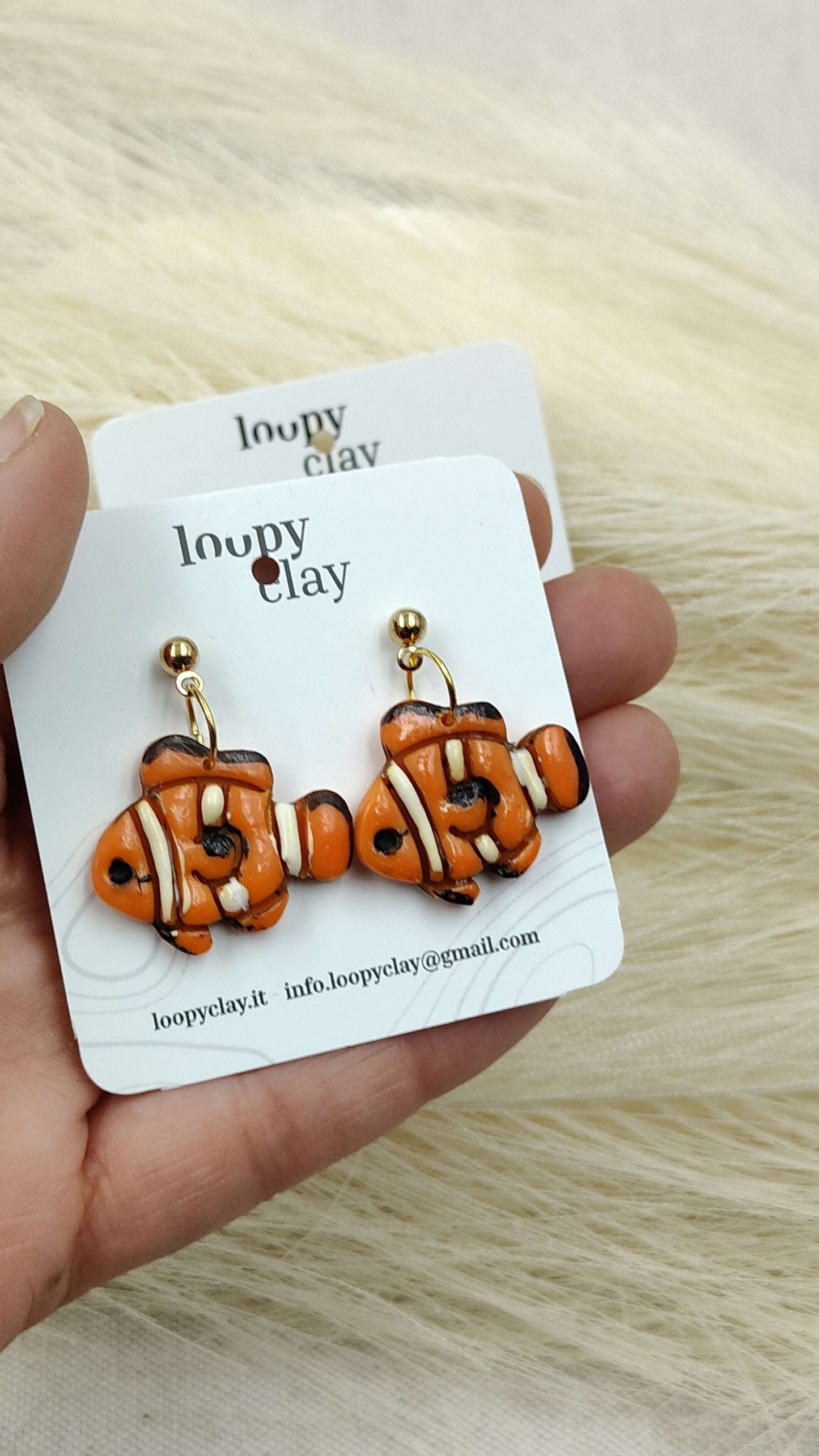 Orecchini Pesciolini Clownfish Mare Estate Artigianali