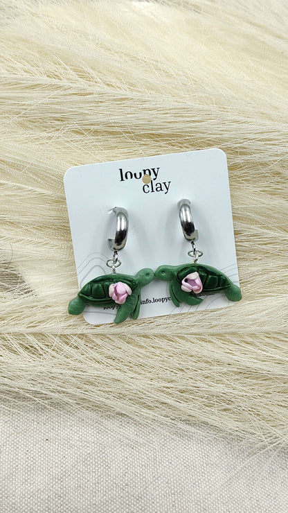 Orecchini Tartaruga Fiori Mare Pendenti Estate Leggeri