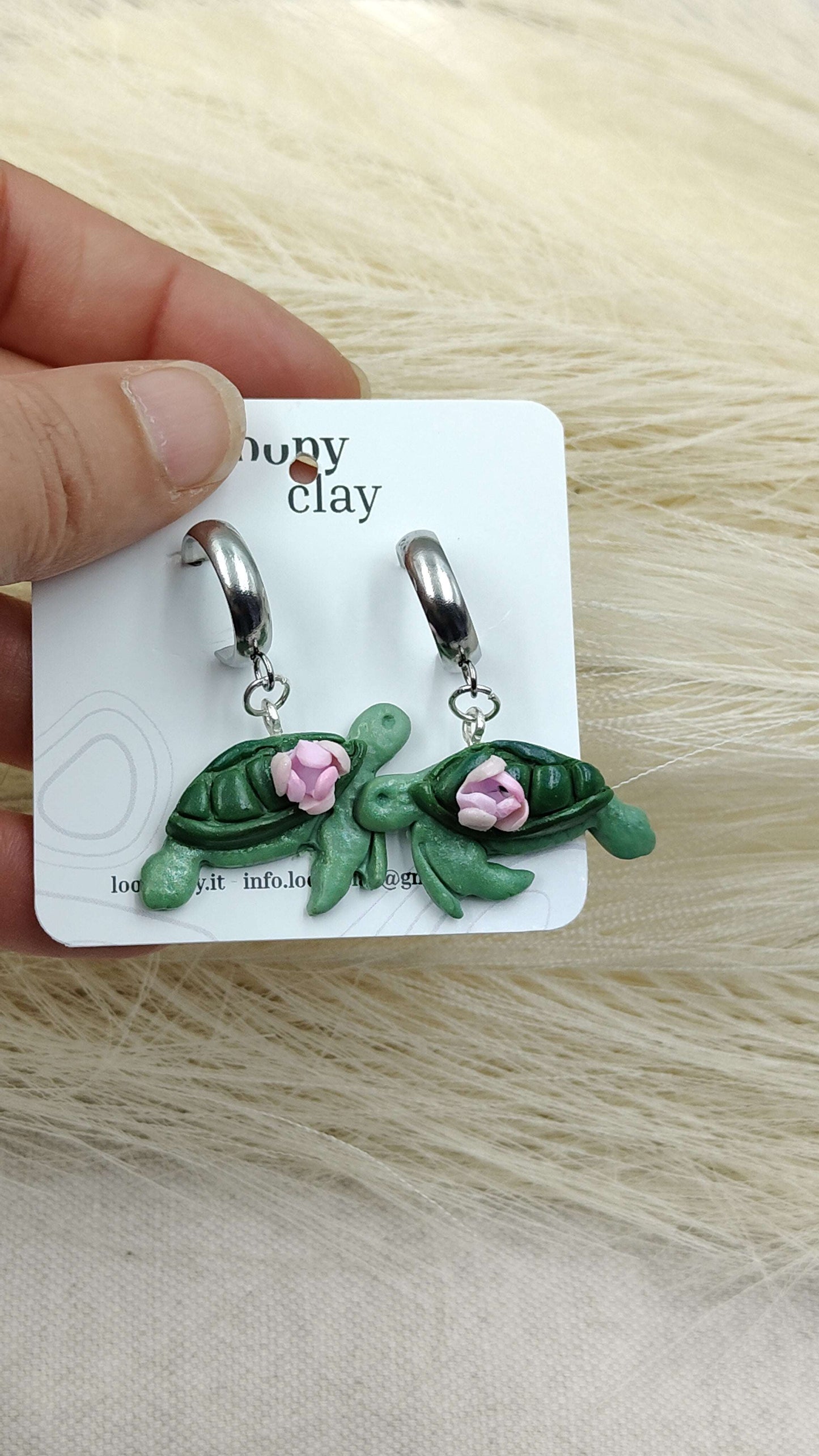 Orecchini Tartaruga Fiori Mare Pendenti Estate Leggeri