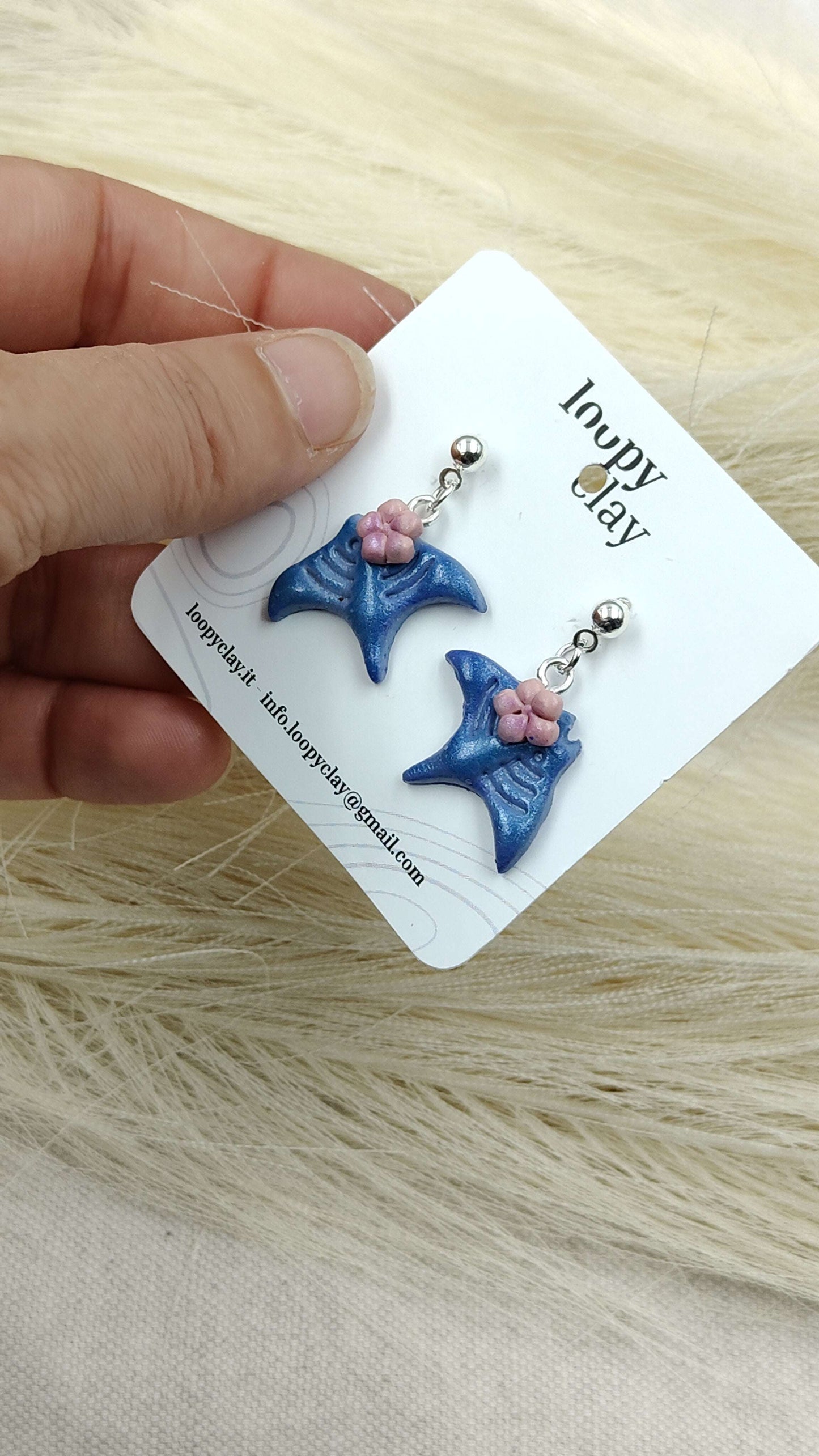 Orecchini Manta Fiori Plumeria Mare Estate Leggeri