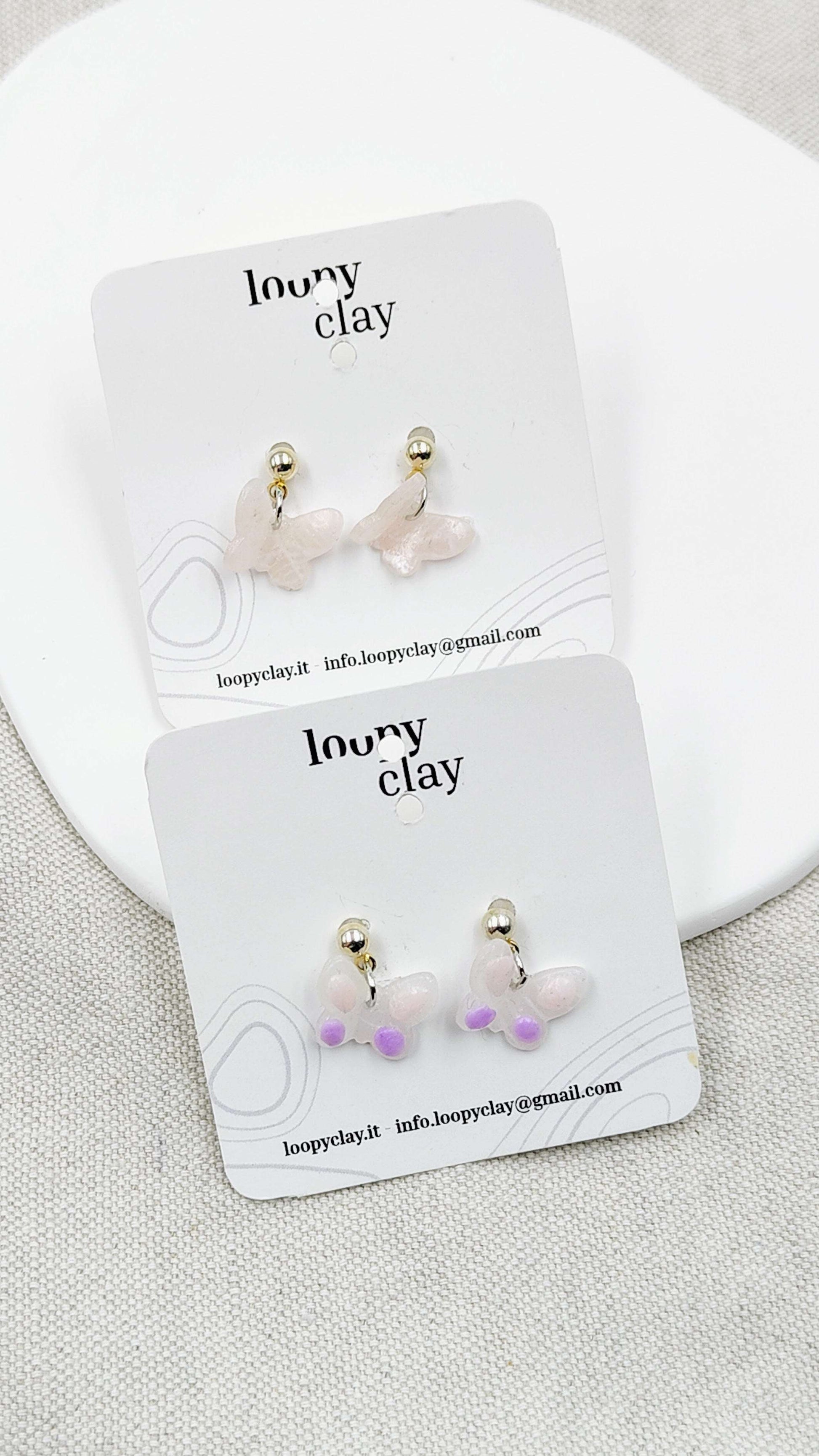 Orecchini Mini Farfalla effetto Vetro | Discreta Trasparenza