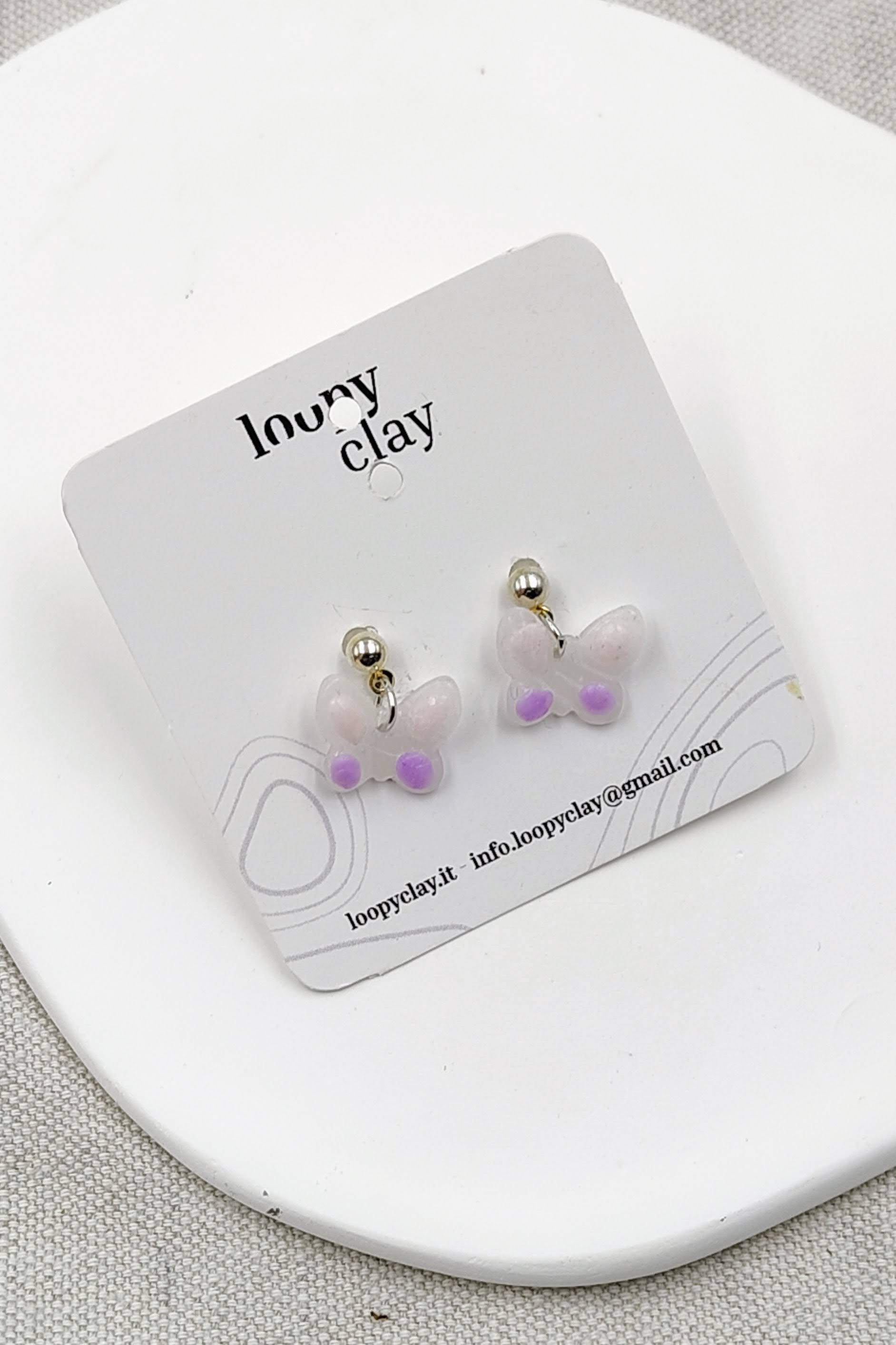 Orecchini Mini Farfalla effetto Vetro | Discreta Trasparenza