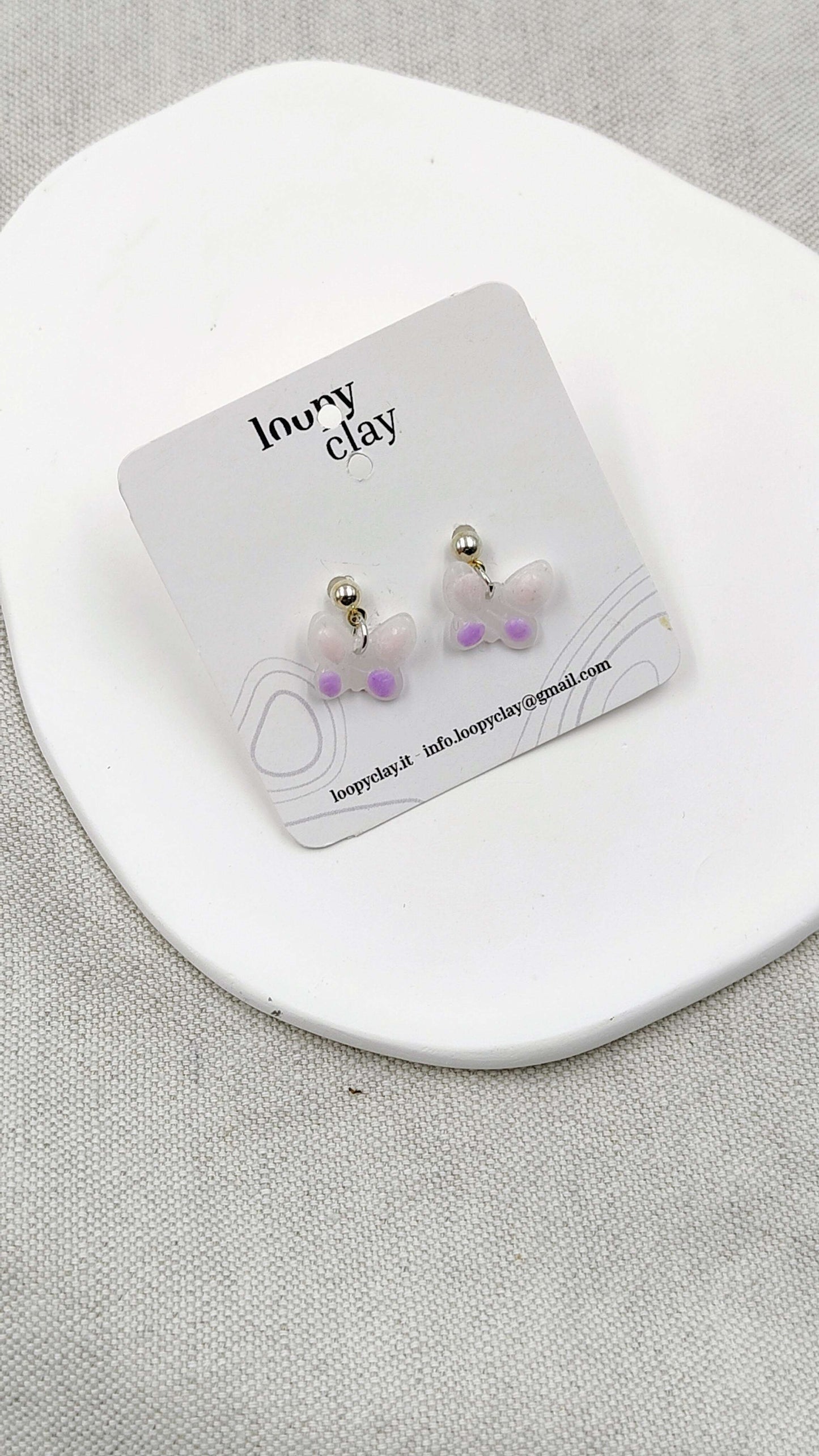 Orecchini Mini Farfalla effetto Vetro | Discreta Trasparenza