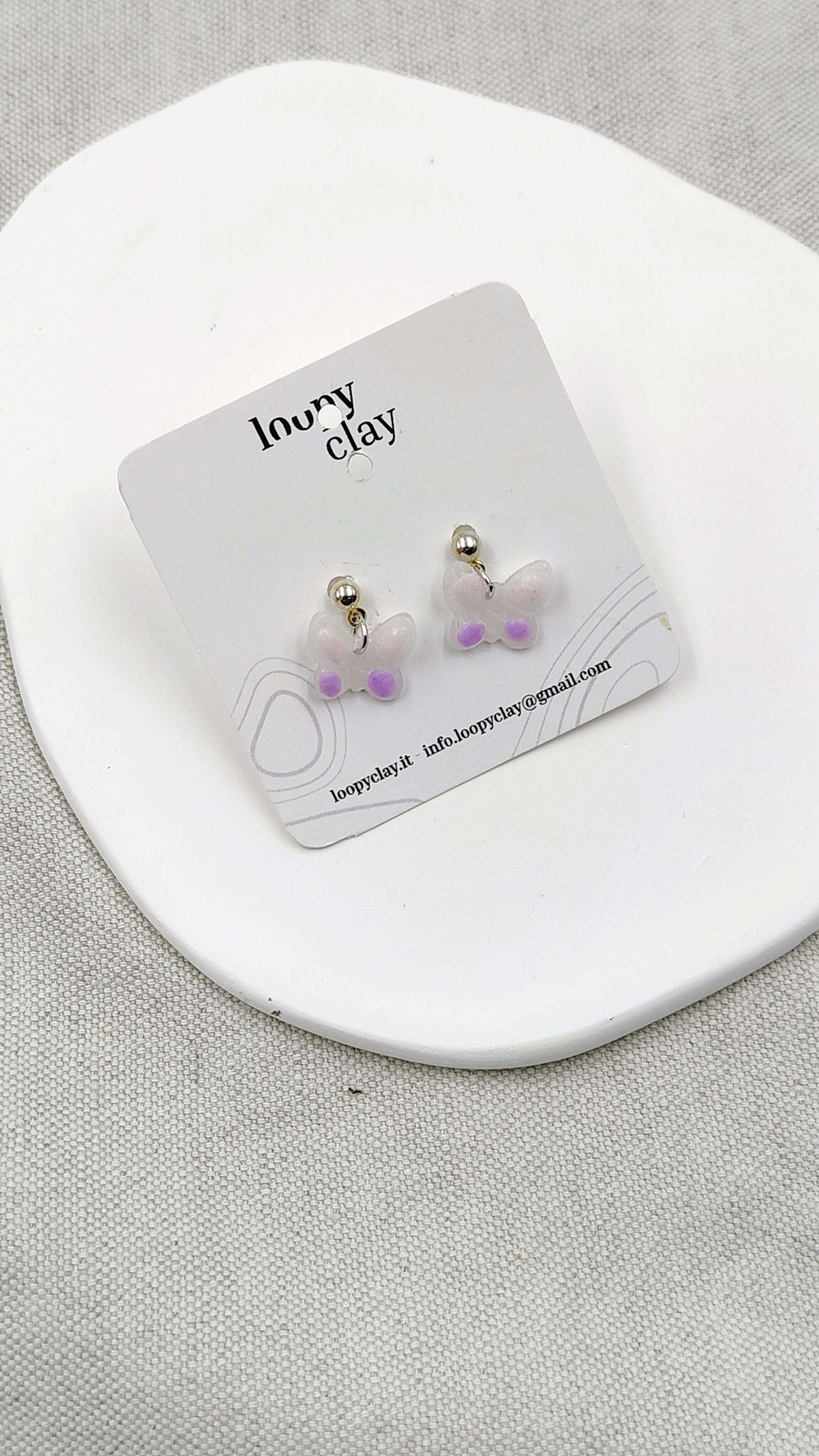 Orecchini Mini Farfalla effetto Vetro | Discreta Trasparenza