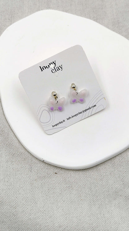 Orecchini Mini Farfalla effetto Vetro | Discreta Trasparenza