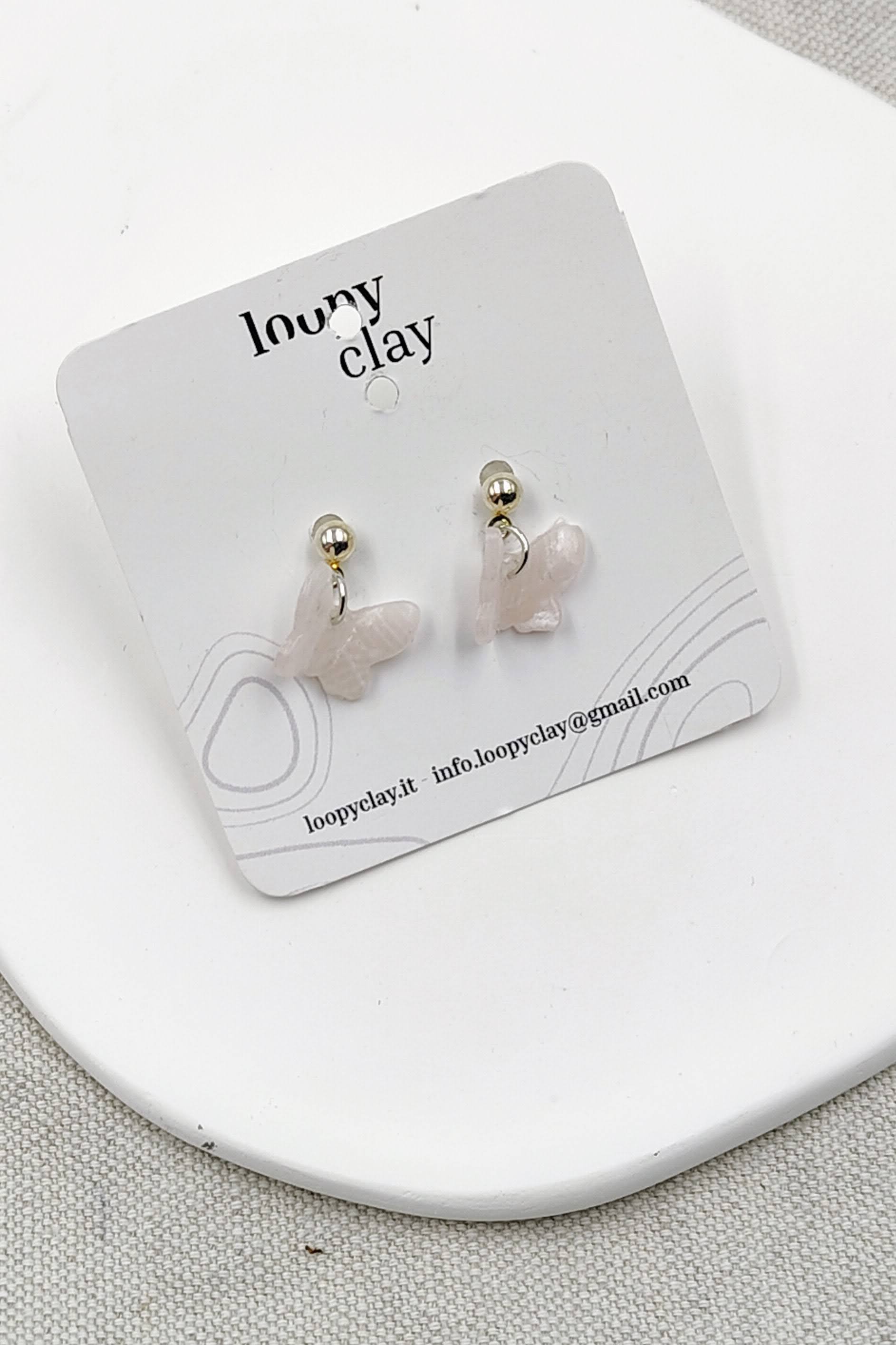 Orecchini Mini Farfalla effetto Vetro | Discreta Trasparenza