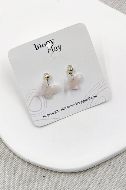 Orecchini Mini Farfalla effetto Vetro | Discreta Trasparenza