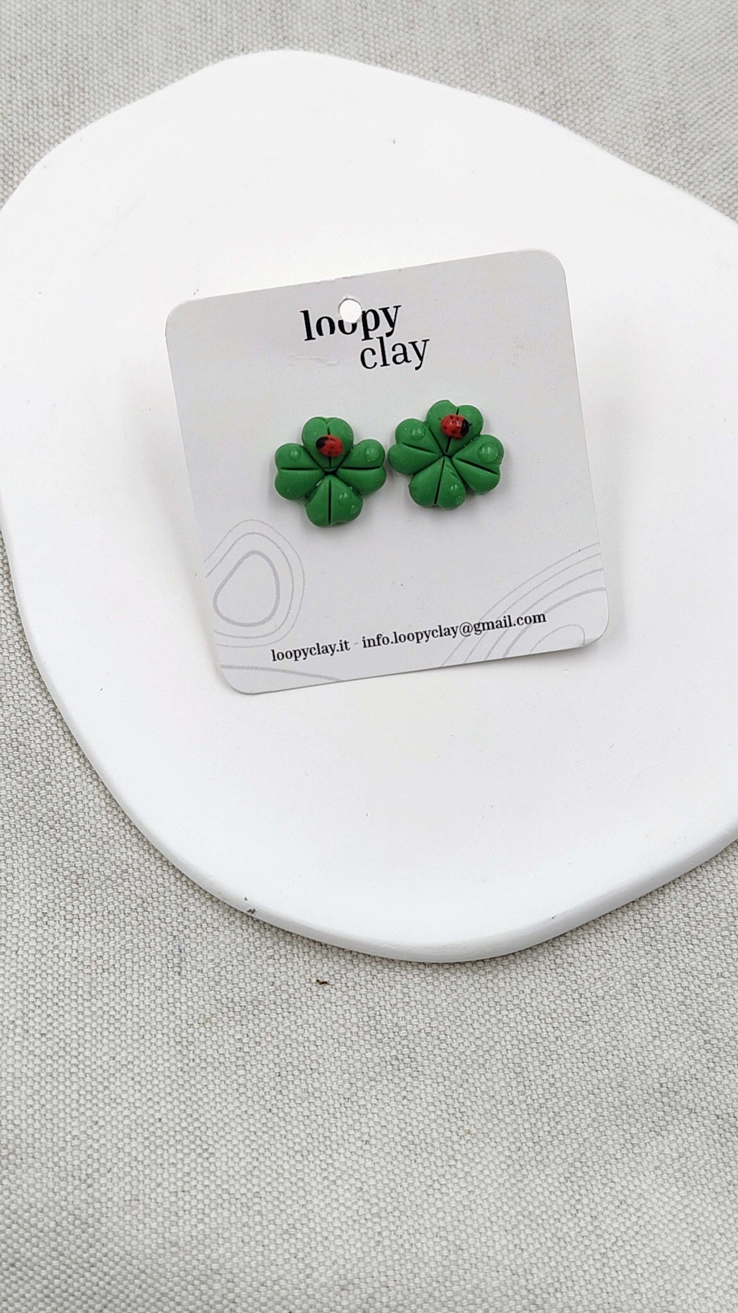 Orecchini Coccinella e Quadrifoglio | Il tuo portafortuna quotidiano