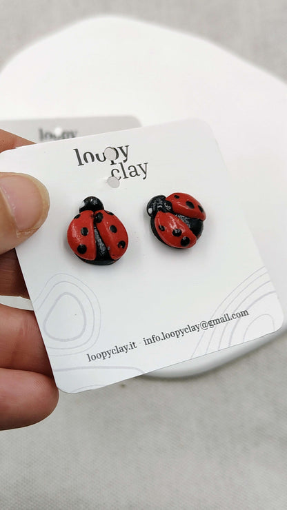 Orecchini Coccinella e Quadrifoglio | Il tuo portafortuna quotidiano