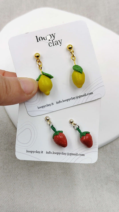 Orecchini Fragole e Limoni Kawaii | Freschezza Fruttata