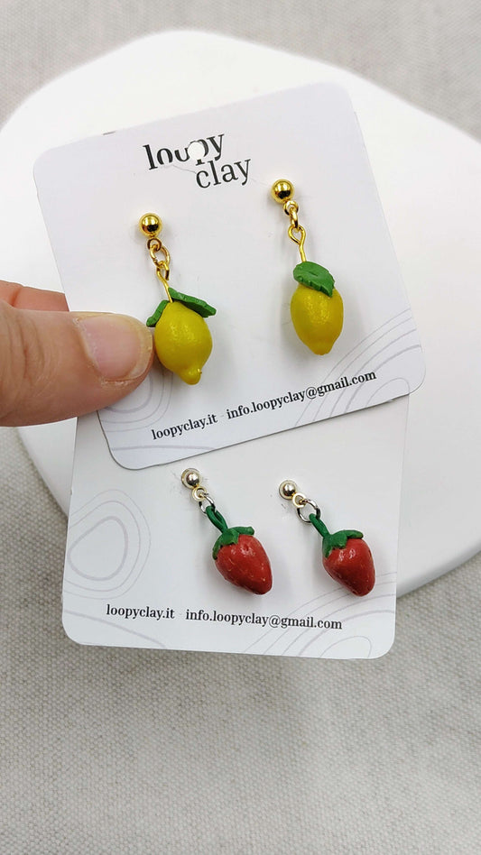 Orecchini Fragole e Limoni Kawaii | Freschezza Fruttata