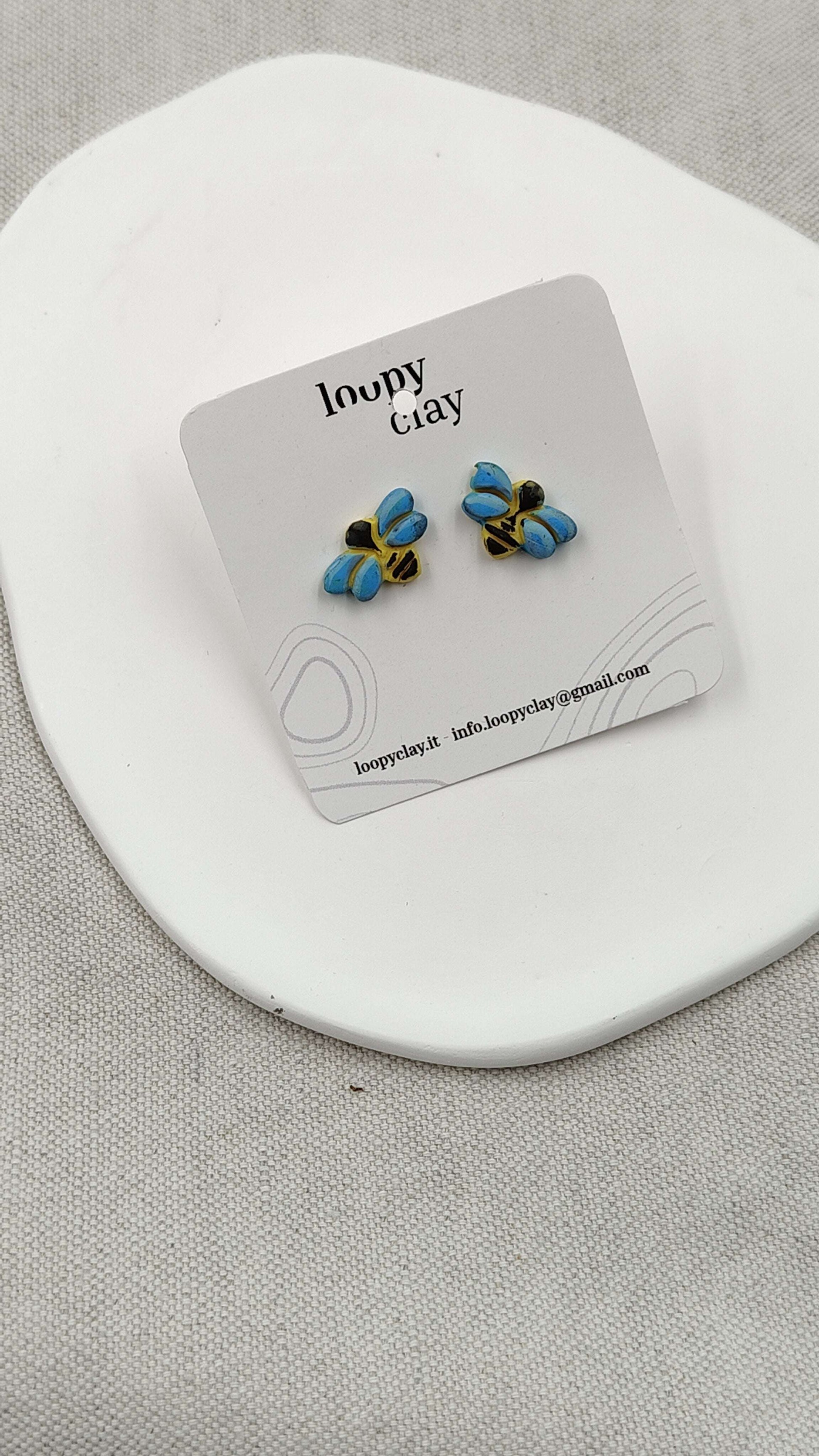 Orecchini Api a bottone | Il ronzio della primavera