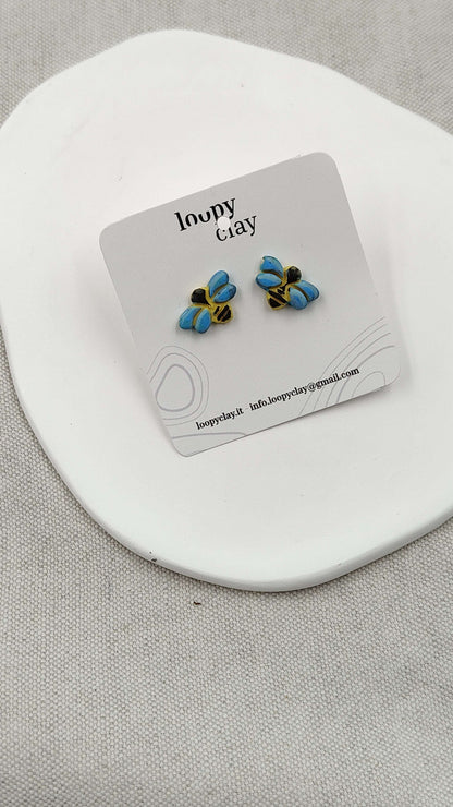 Orecchini Api a bottone | Il ronzio della primavera