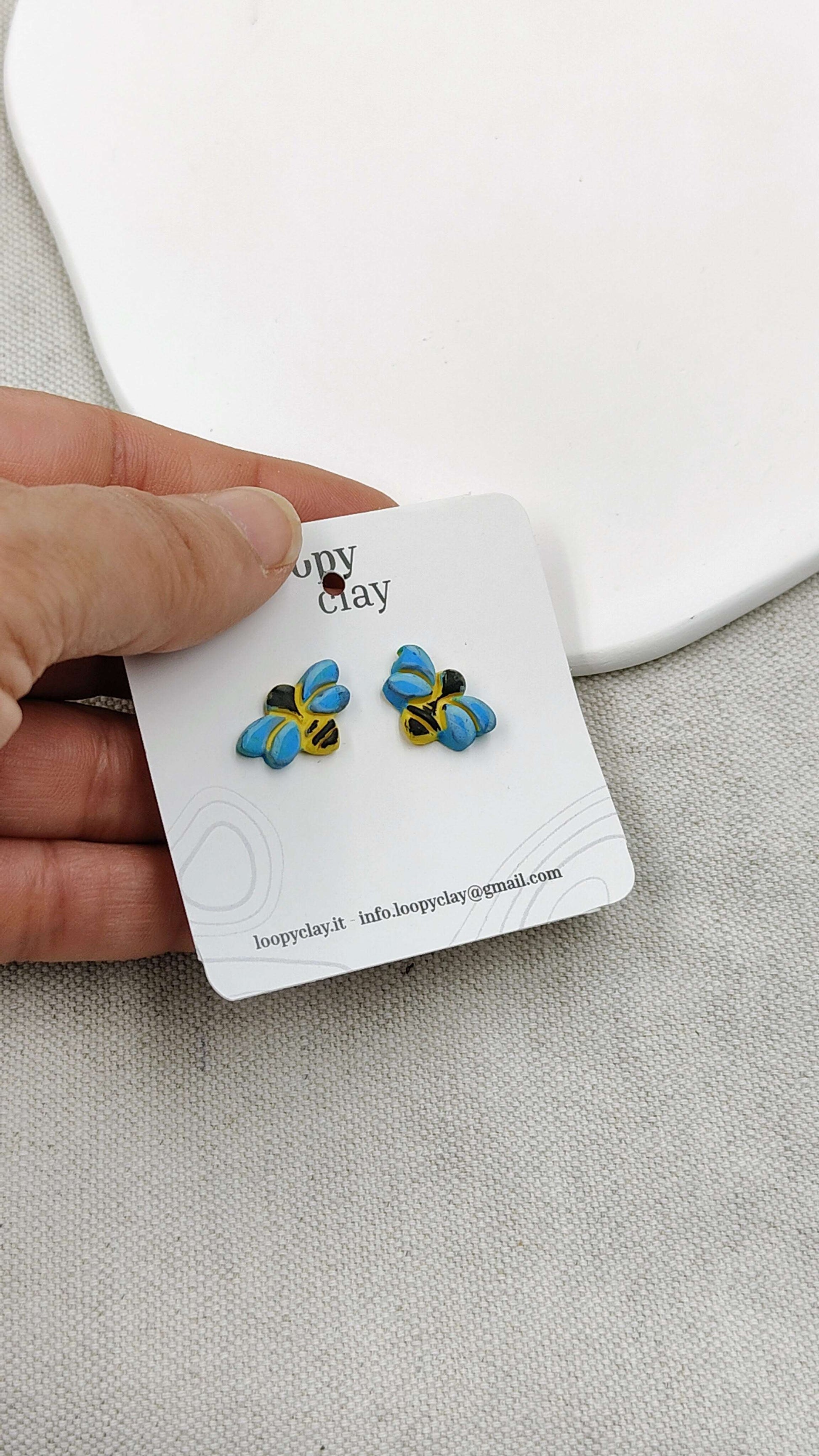 Orecchini Api a bottone | Il ronzio della primavera