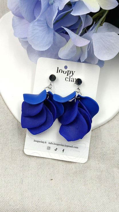 Orecchini Pendenti Abisso d'Argento | Blu Intenso e Acciaio