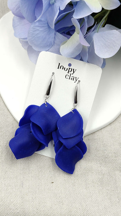 Orecchini Pendenti Orizzonte Blu | Blu Intenso e Acciaio