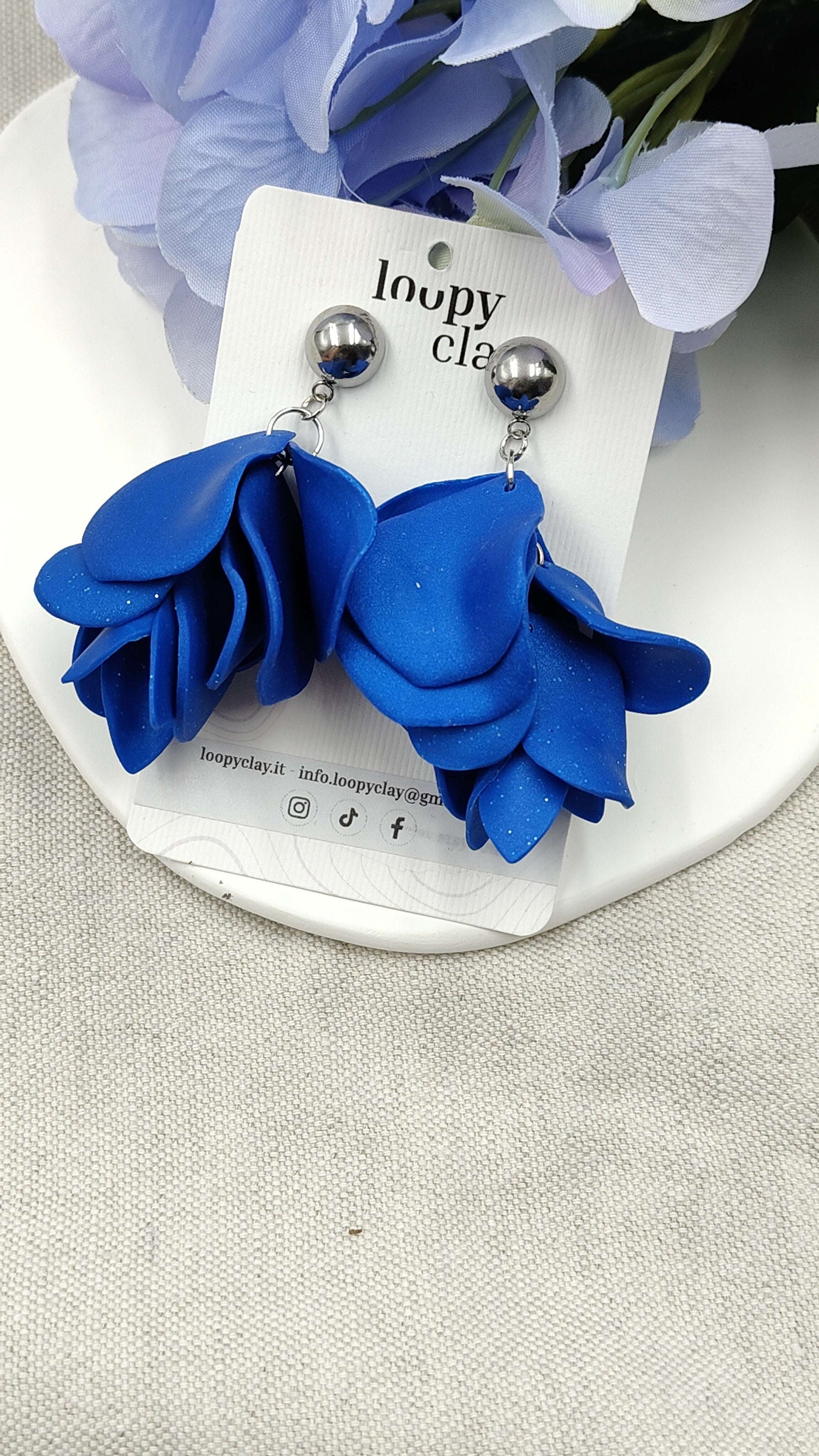 Orecchini Pendenti Notte Stellata | Blu Notte e Acciaio