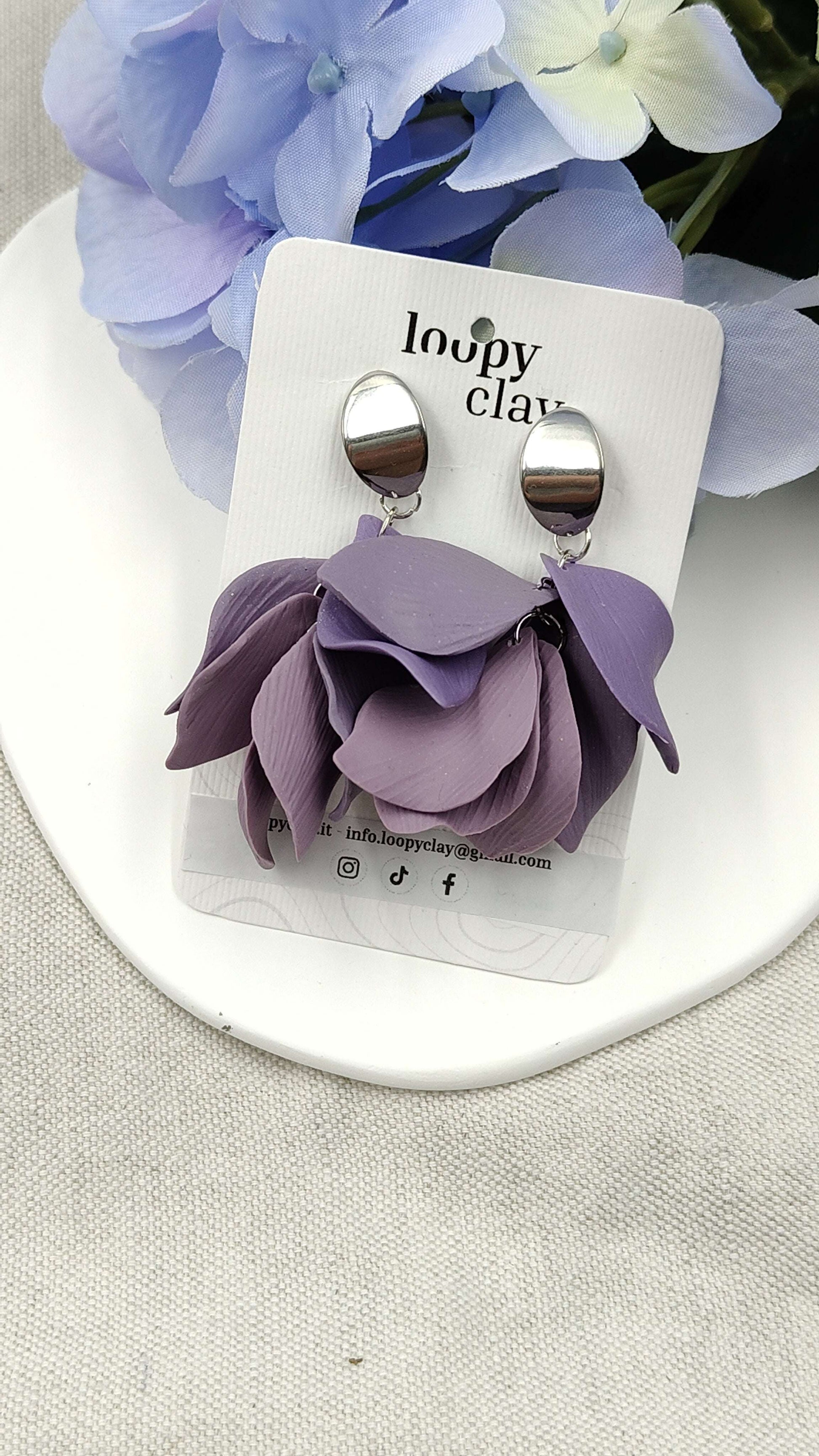 Orecchini "Glicine d'Argento" | Riflessi Freddi e Poetici