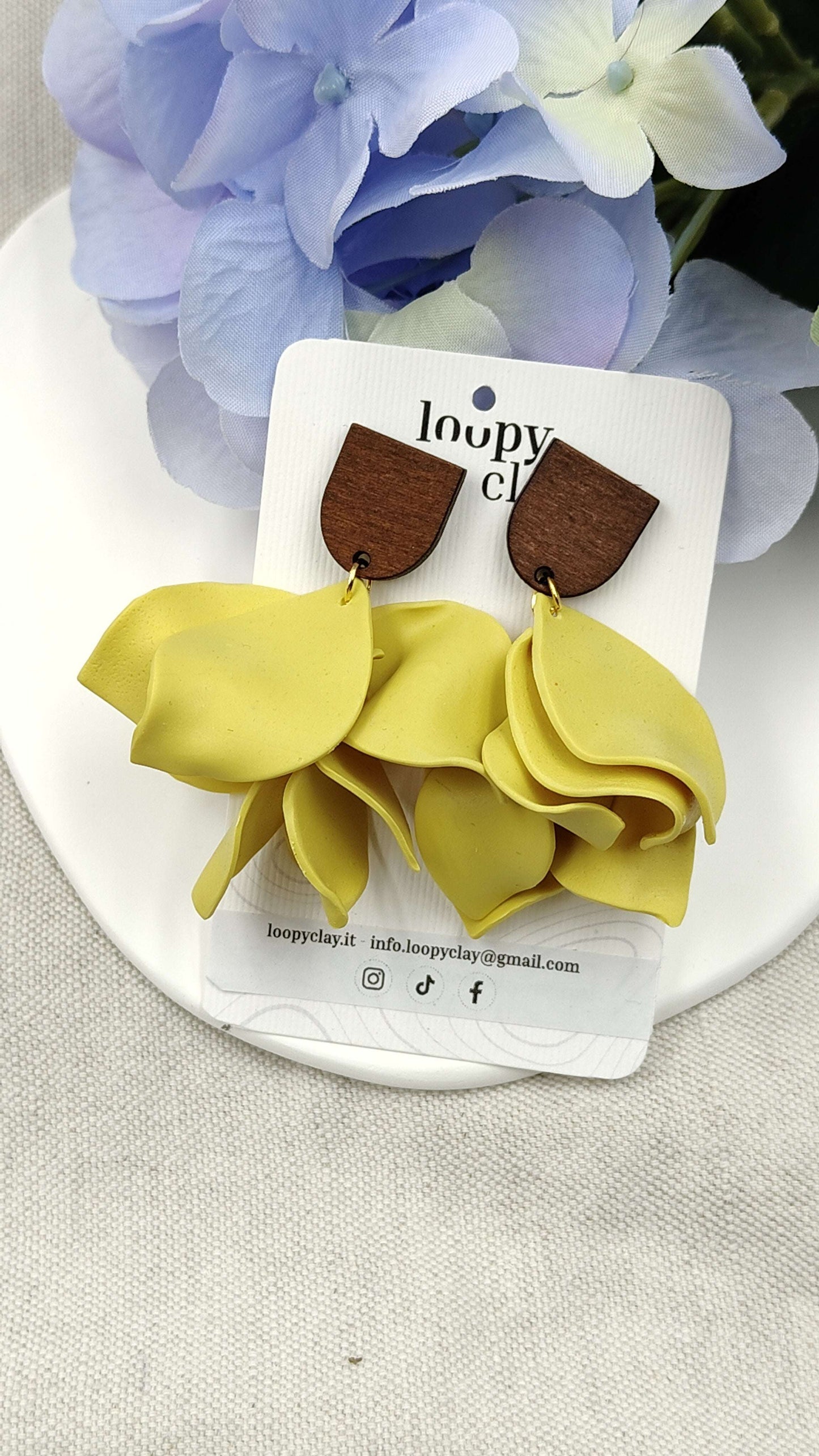 Orecchini Pendenti Sole d'Inverno | Giallo Ocre e Oro