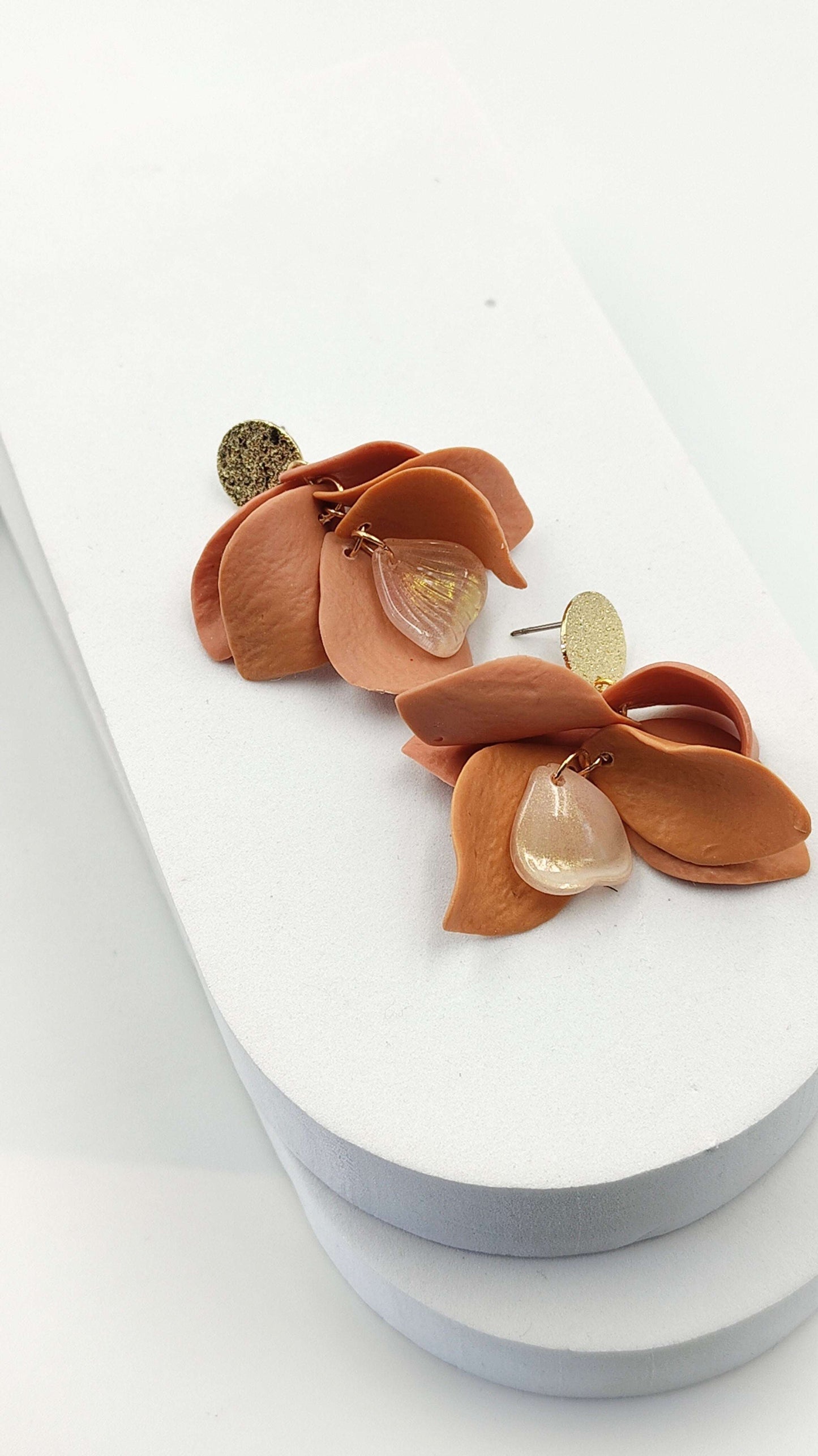 Orecchini Pendenti Tramonto di Seta | Terracotta e Bagliori