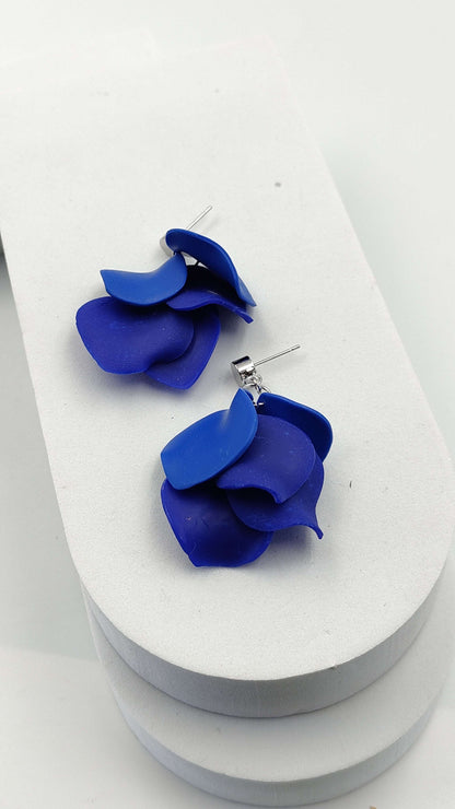 Orecchini Pendenti Abisso d'Argento | Blu Intenso e Acciaio