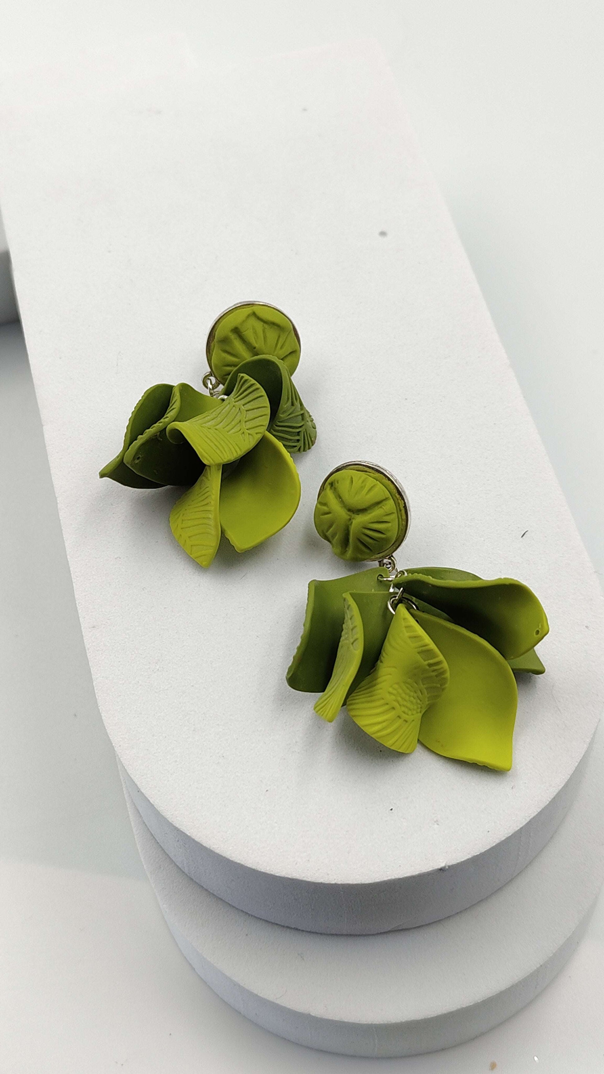 Orecchini Pendenti Sottobosco Incantato | Verde Foresta e argento