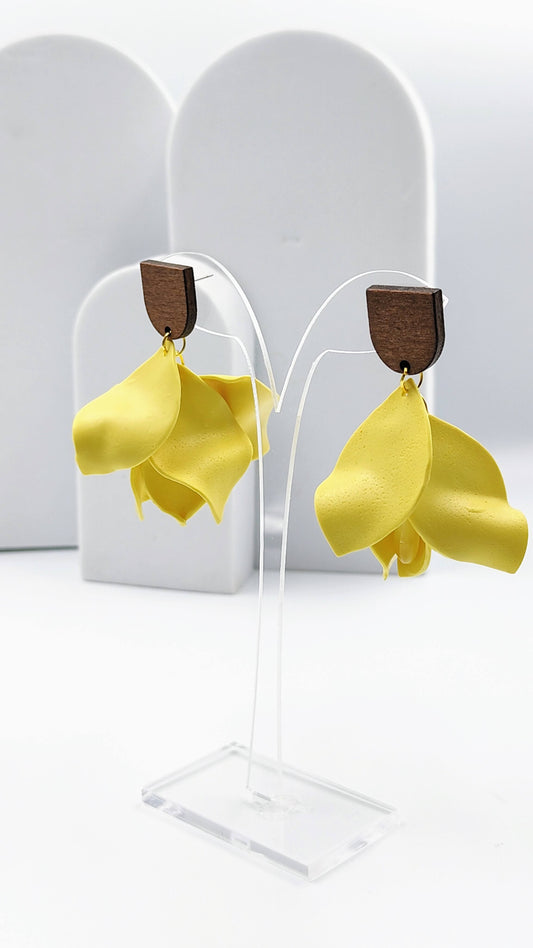 Orecchini Pendenti Sole d'Inverno | Giallo Ocre e Oro