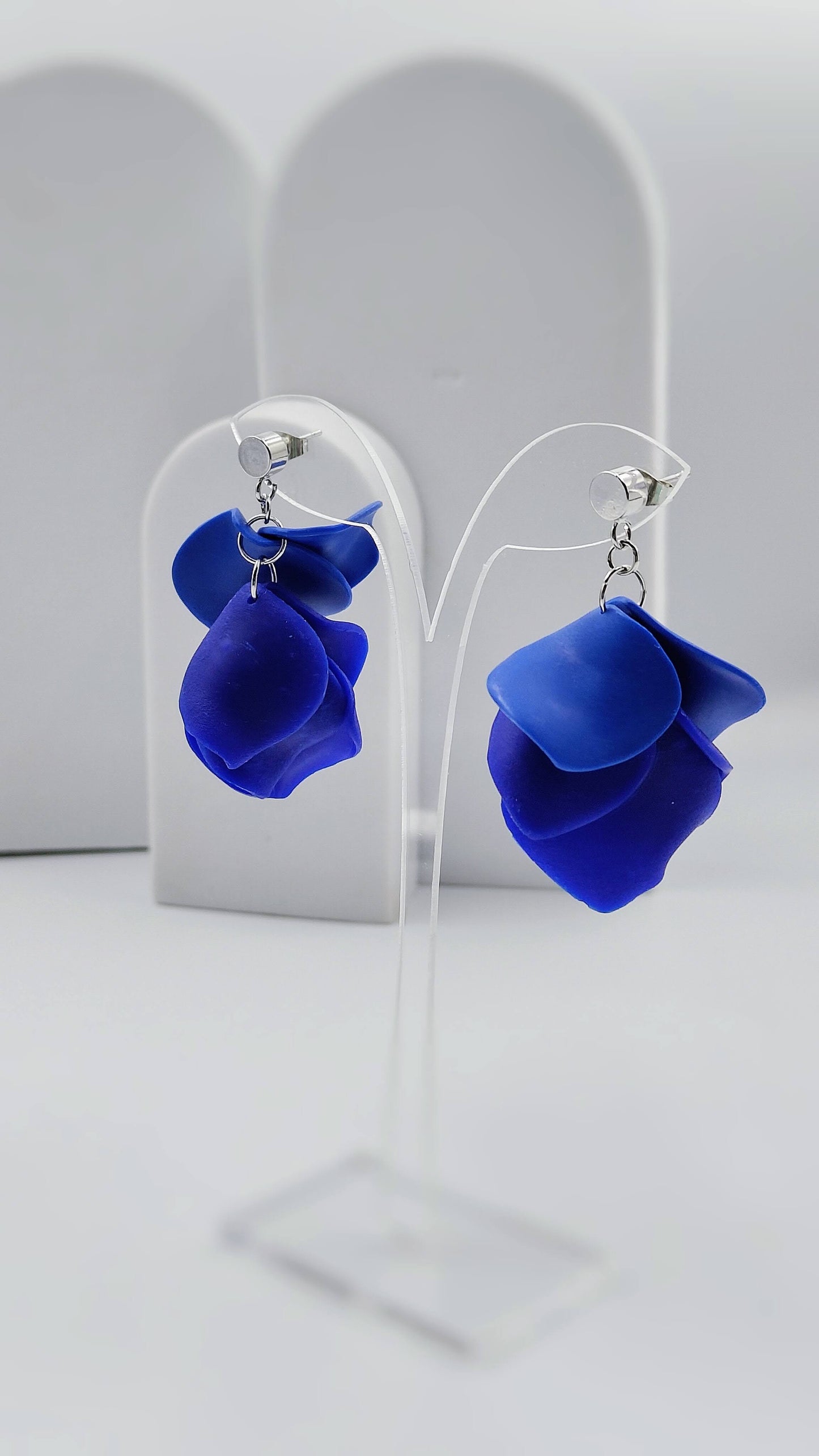Orecchini Pendenti Abisso d'Argento | Blu Intenso e Acciaio
