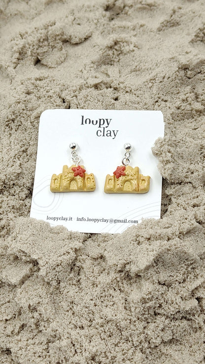 Orecchini Castello Sabbia Stella Marina Mare Estate