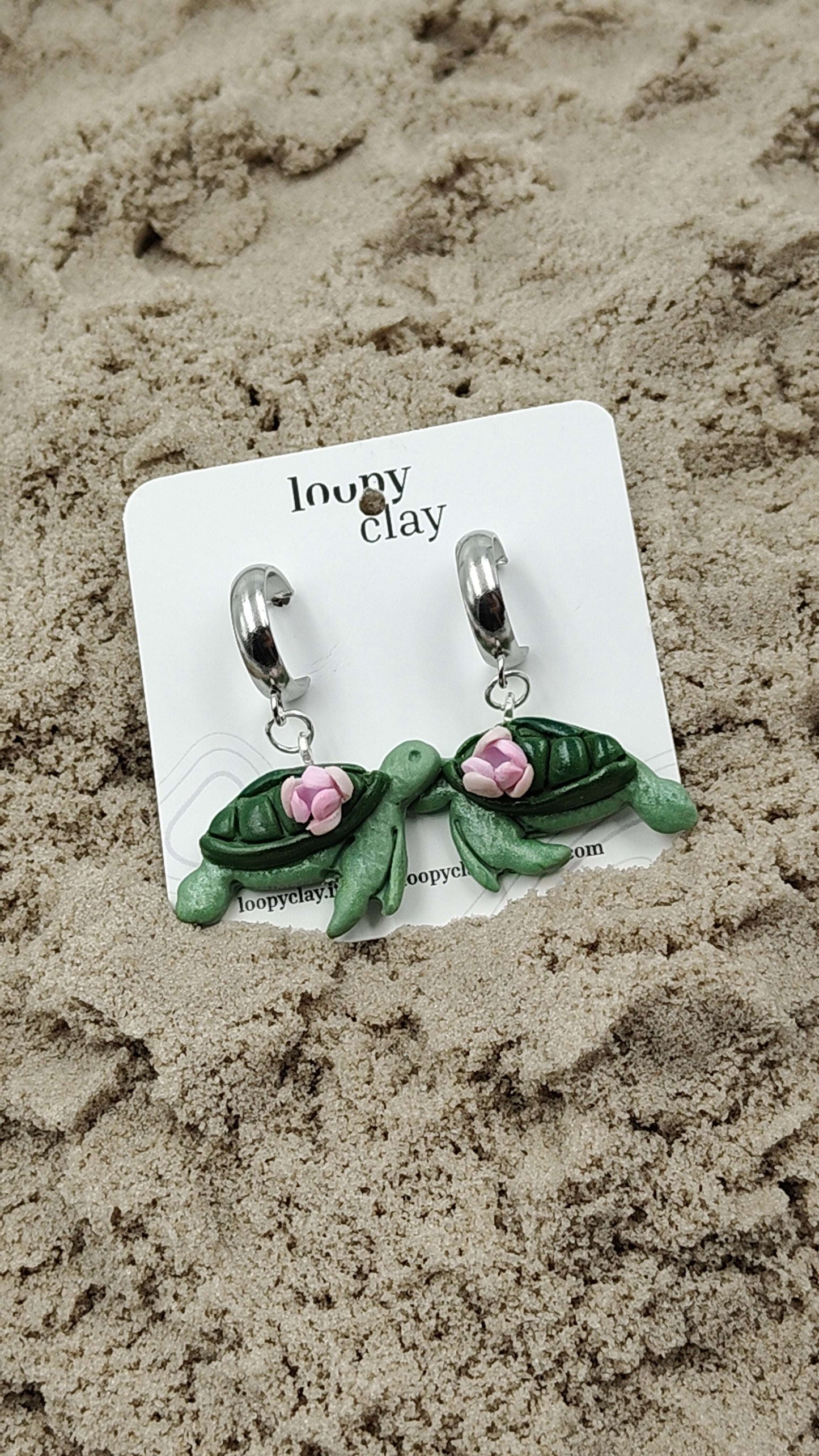 Orecchini Tartaruga Fiori Mare Pendenti Estate Leggeri