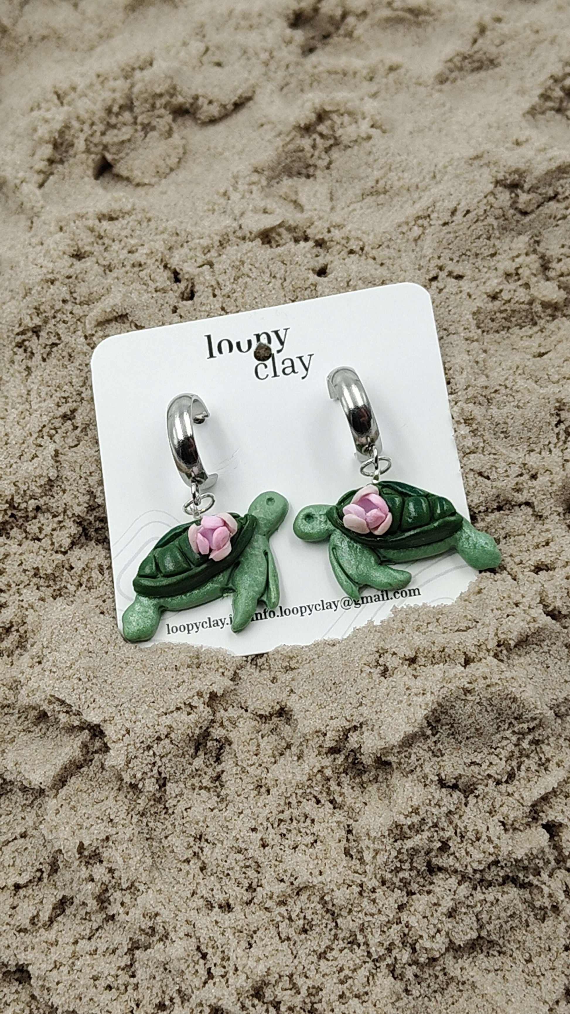 Orecchini Tartaruga Fiori Mare Pendenti Estate Leggeri