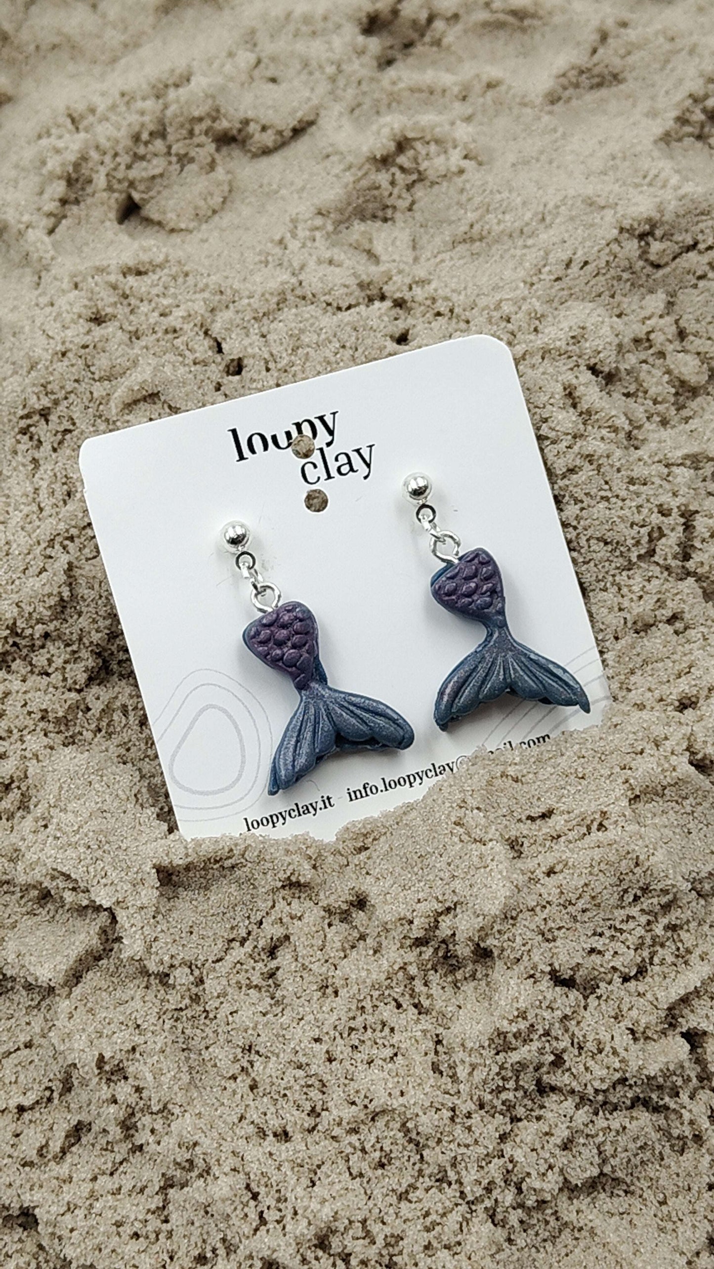 Orecchini Sirena Mare Pendenti Artigianali Leggeri Unici