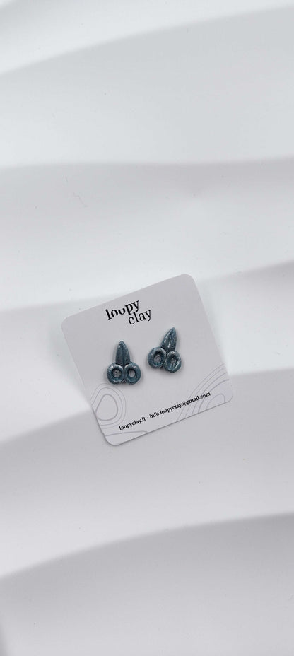 Orecchini Bottone Scuola Forbici Tavolozza Smile Artigianali