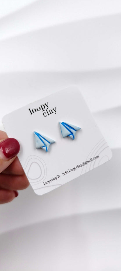 Orecchini Bottone Scuola Forbici Tavolozza Smile Artigianali