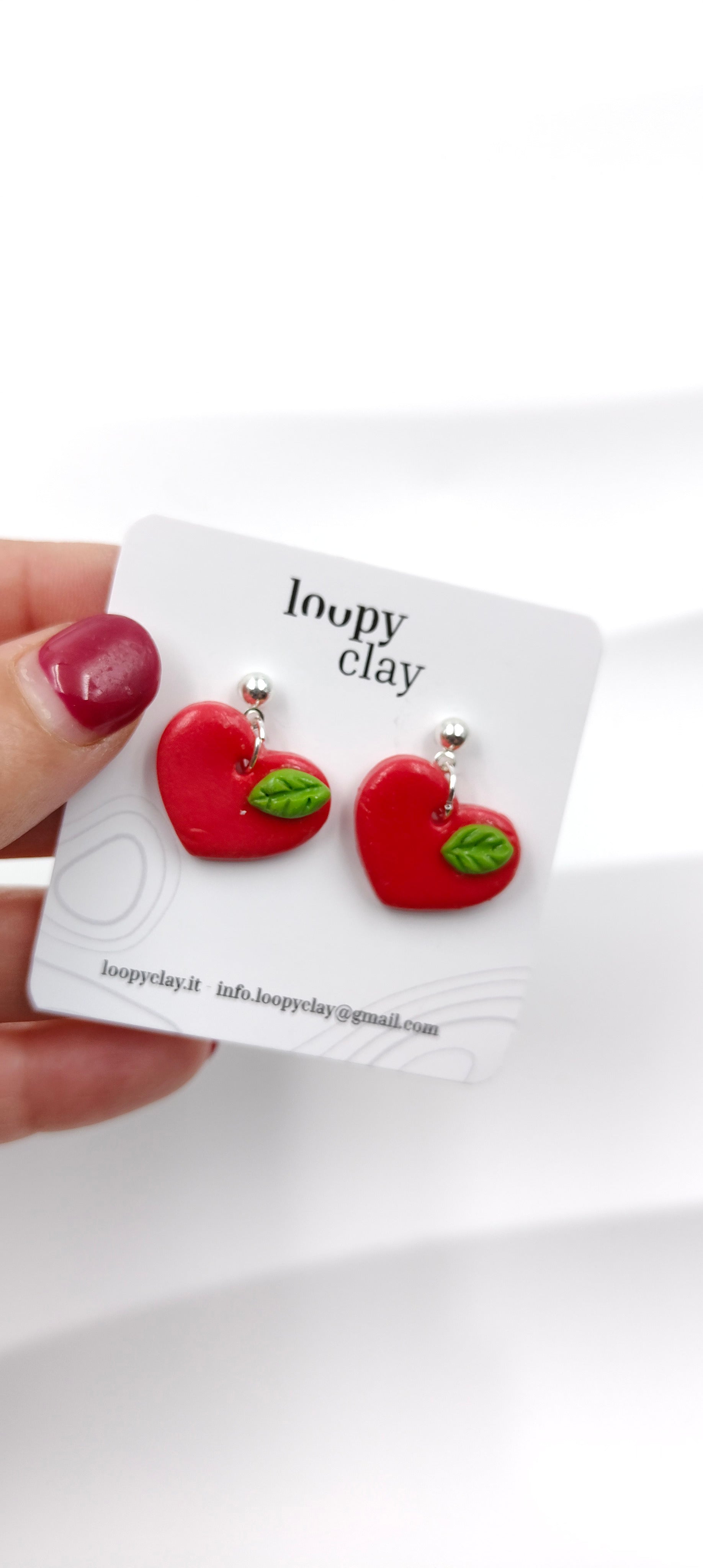 Orecchini Scuola 2025 Cuori Mele Origami Pendenti Artigianali