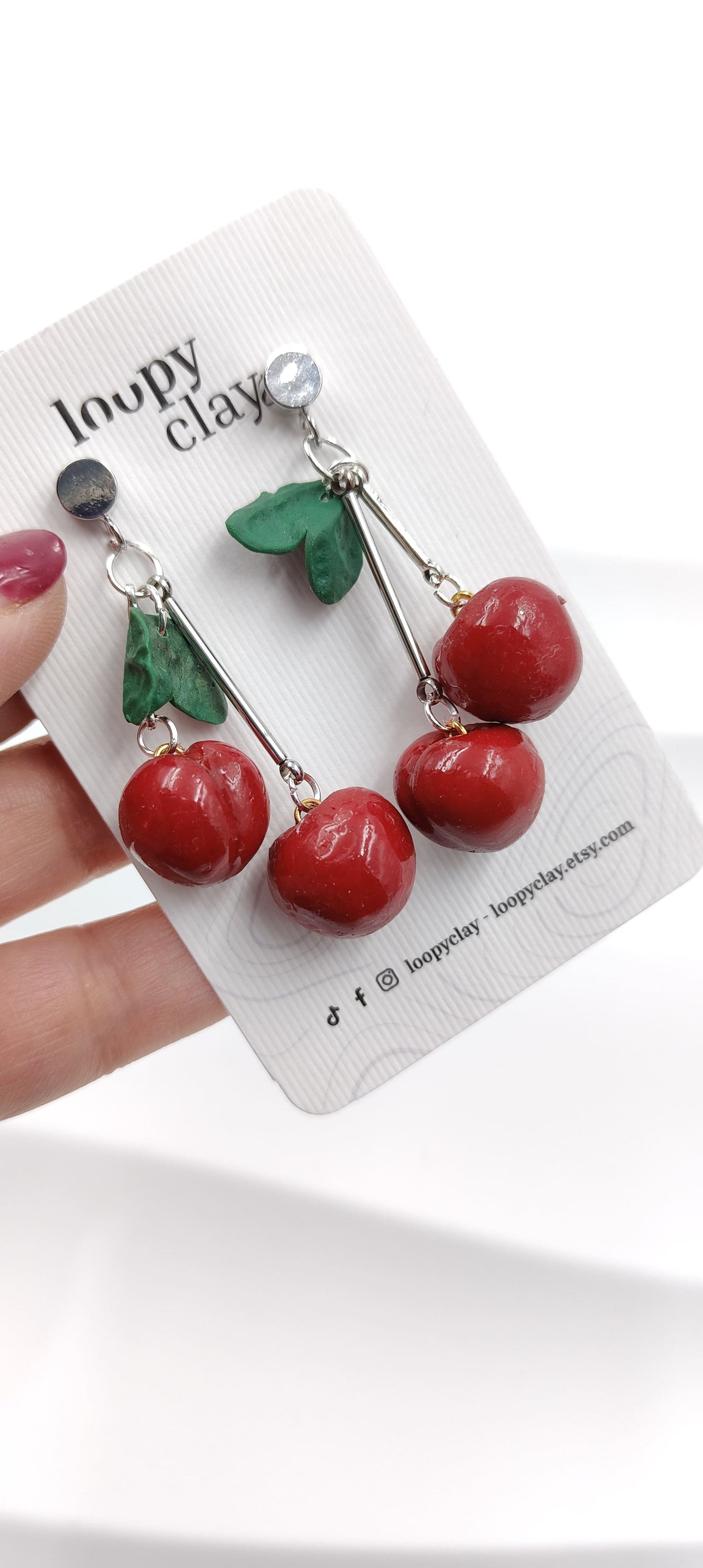 Orecchini Ciliegia Pendente Lungo | Eleganza Fruttata