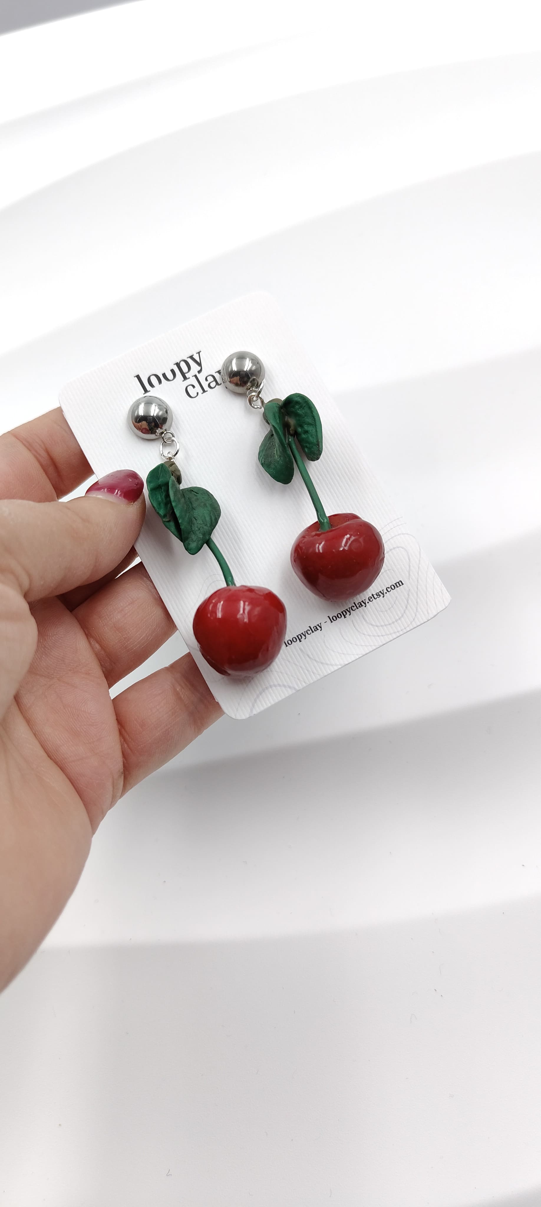 Orecchini Ciliegia Pendente Lungo | Eleganza Fruttata