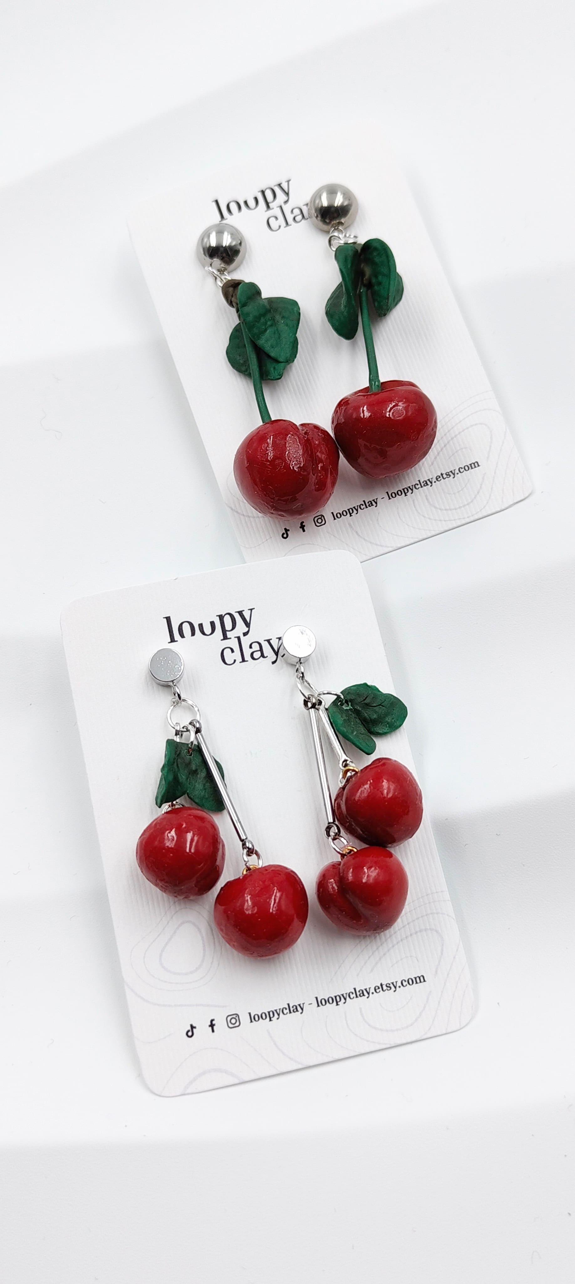 Orecchini Ciliegia Pendente Lungo | Eleganza Fruttata