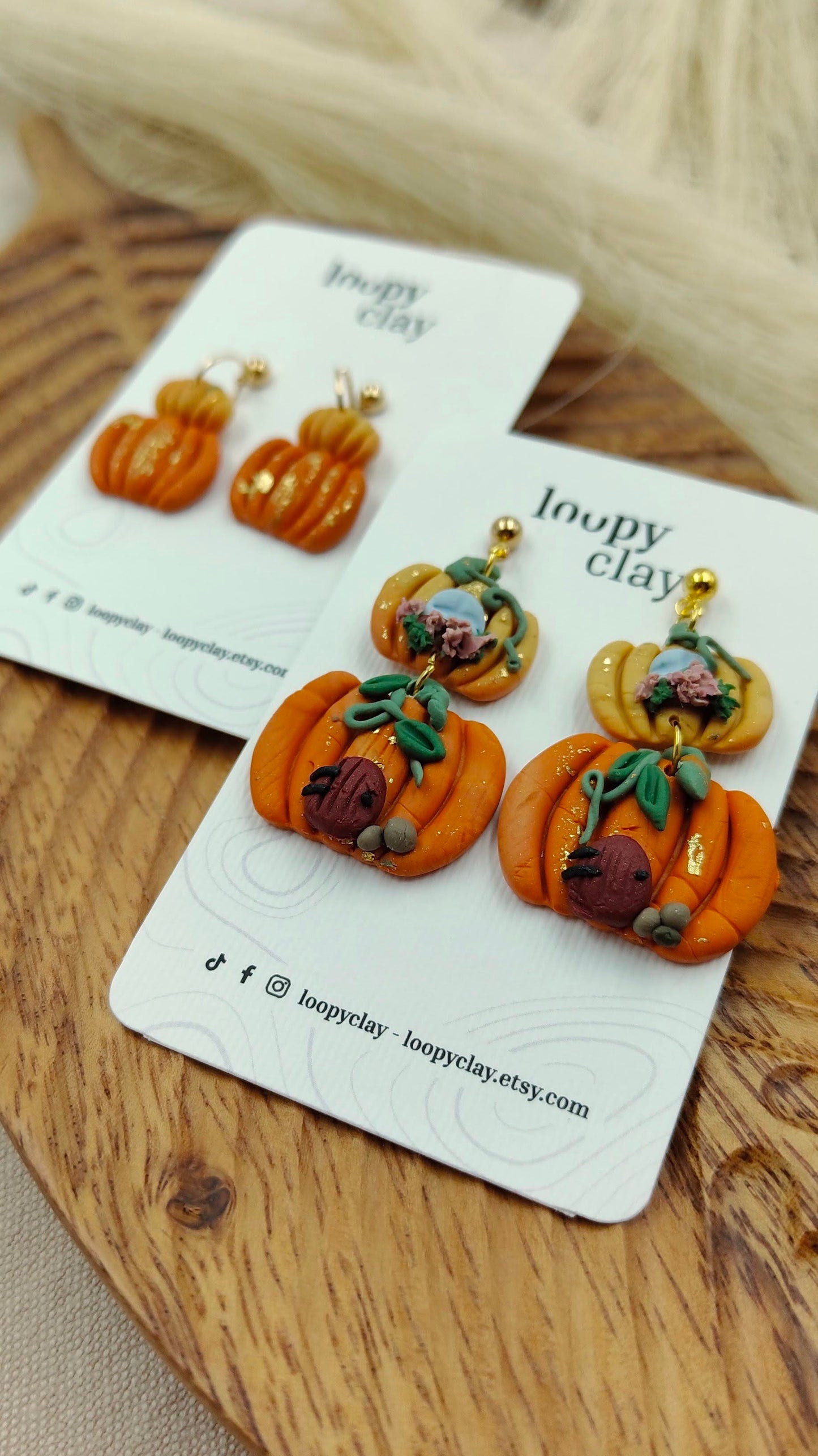 Orecchini Zucca "Casetta degli Gnomi" | Pezzo unico artigianale