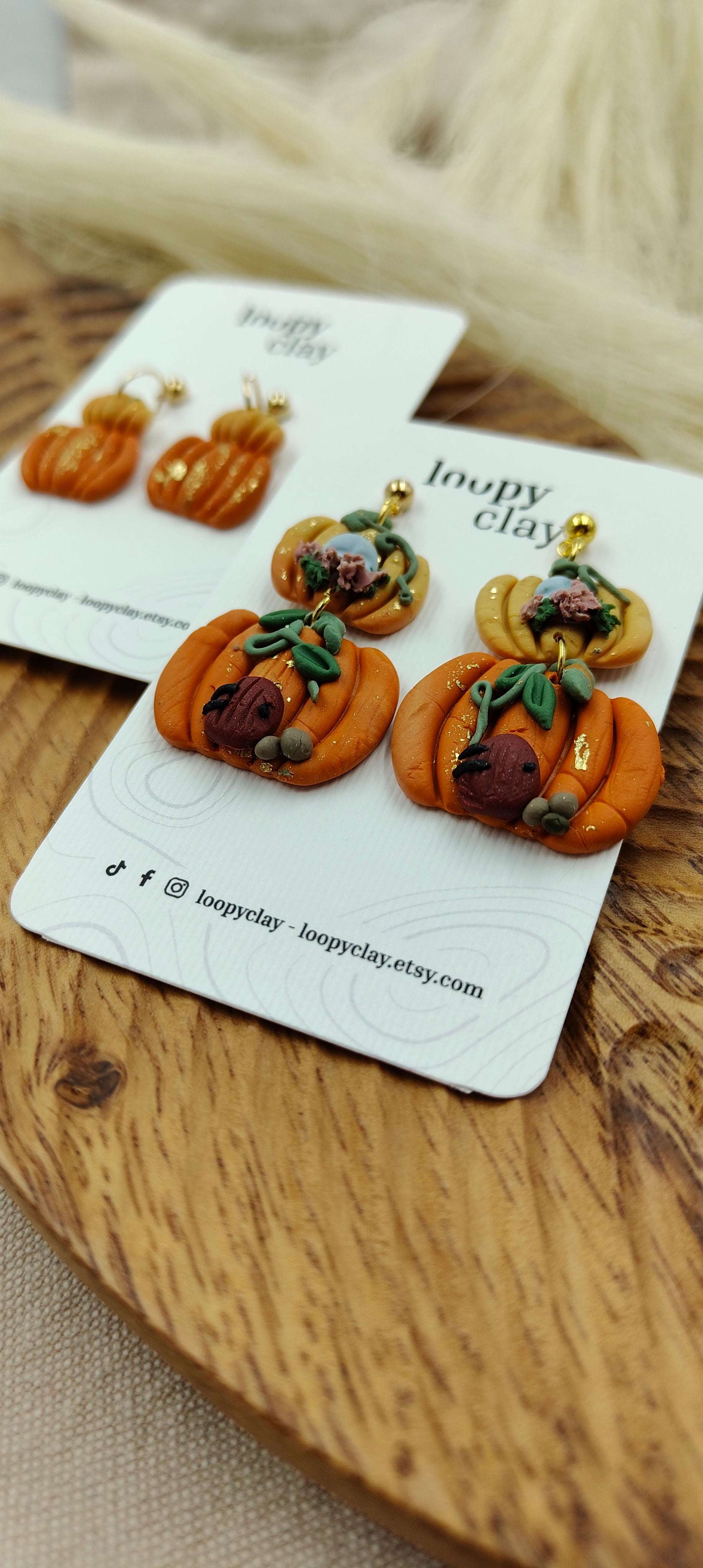 Orecchini Zucca "Casetta degli Gnomi" | Pezzo unico artigianale