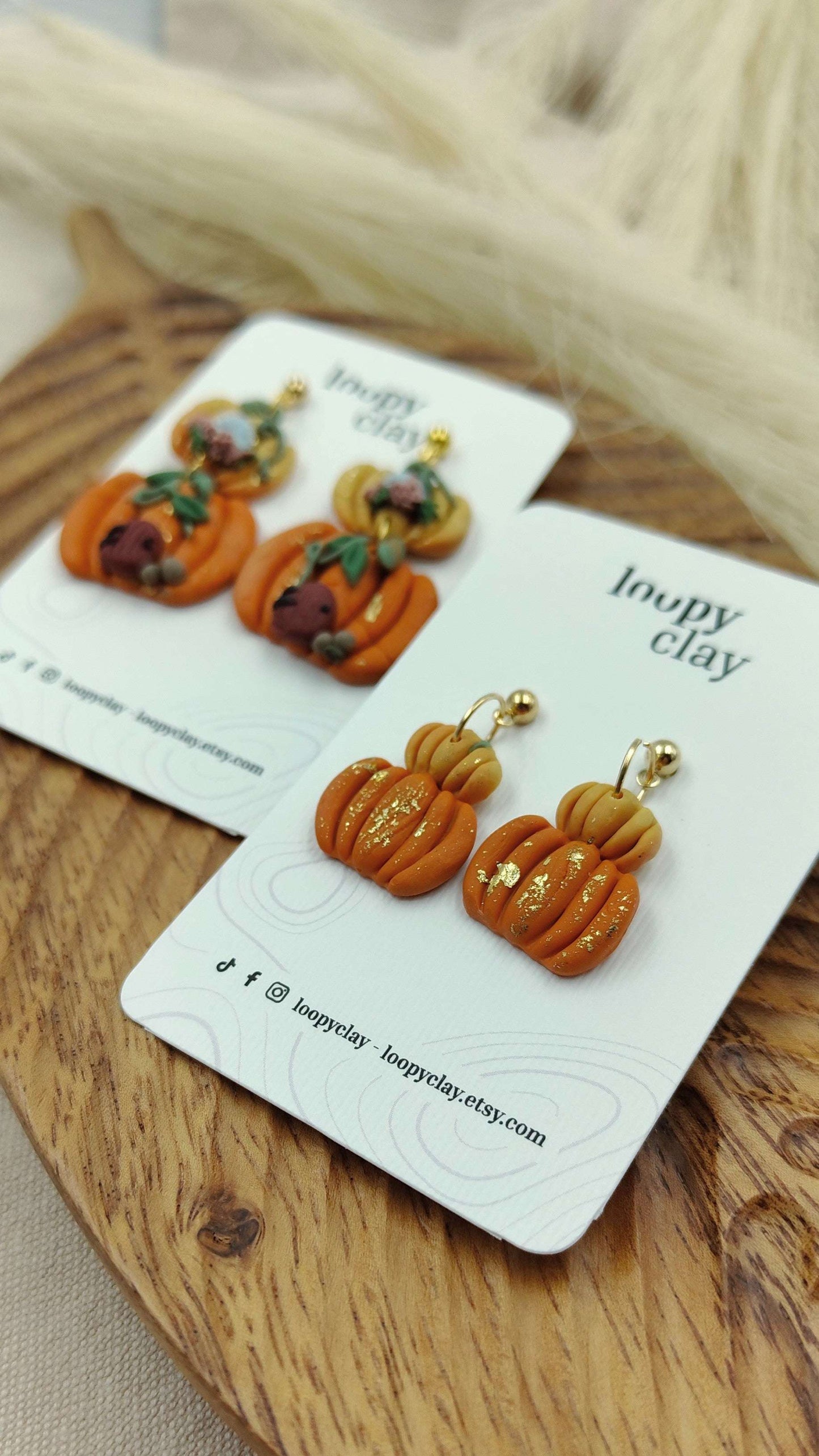 Orecchini Zucca Minimal Oro Pendenti Artigianali