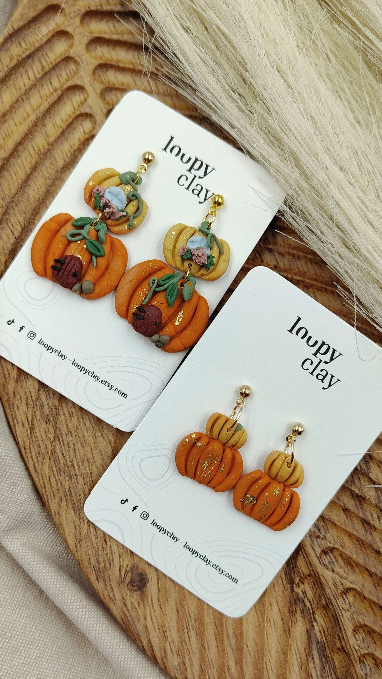 Orecchini Zucca "Casetta degli Gnomi" | Pezzo unico artigianale