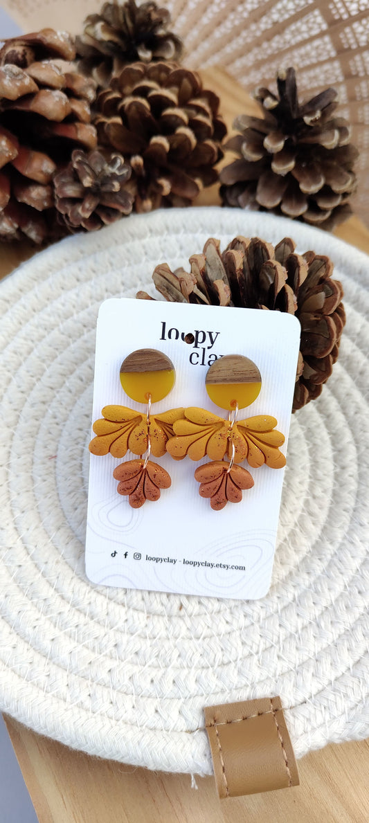 Orecchini Foglie Autunnali Caldi | Colori del Sottobosco