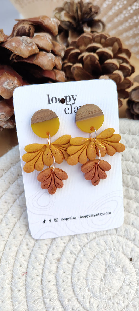 Orecchini Foglie Autunnali Caldi | Colori del Sottobosco