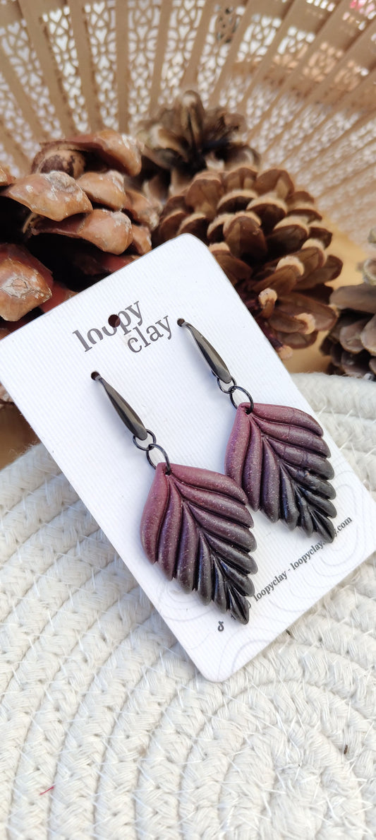 Orecchini Foglia Notturna | Eleganza Dark e mistero